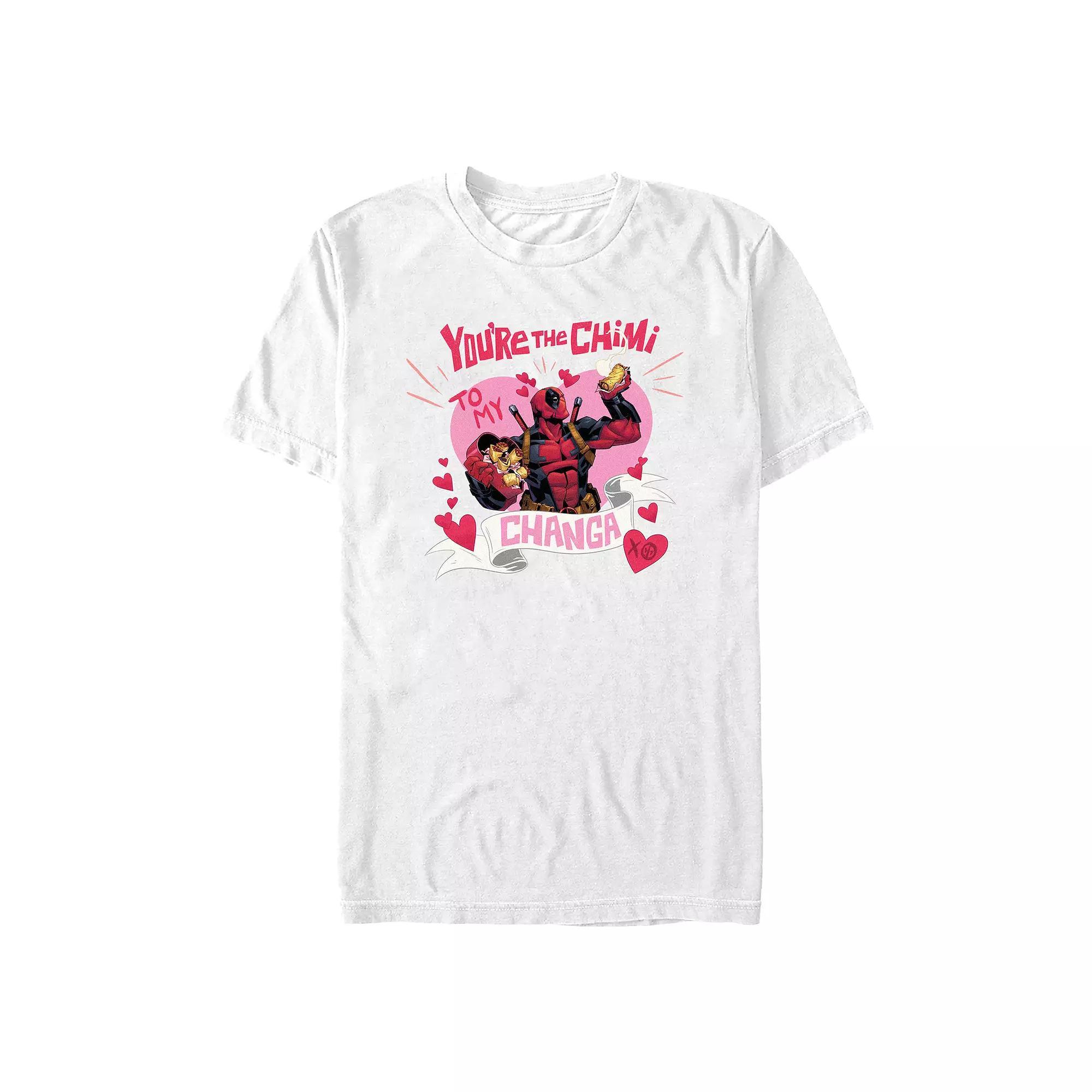 Men's Marvel Deadpool You're The Chimi To My Changa Graphic Tee, Size: Small, White Product Image