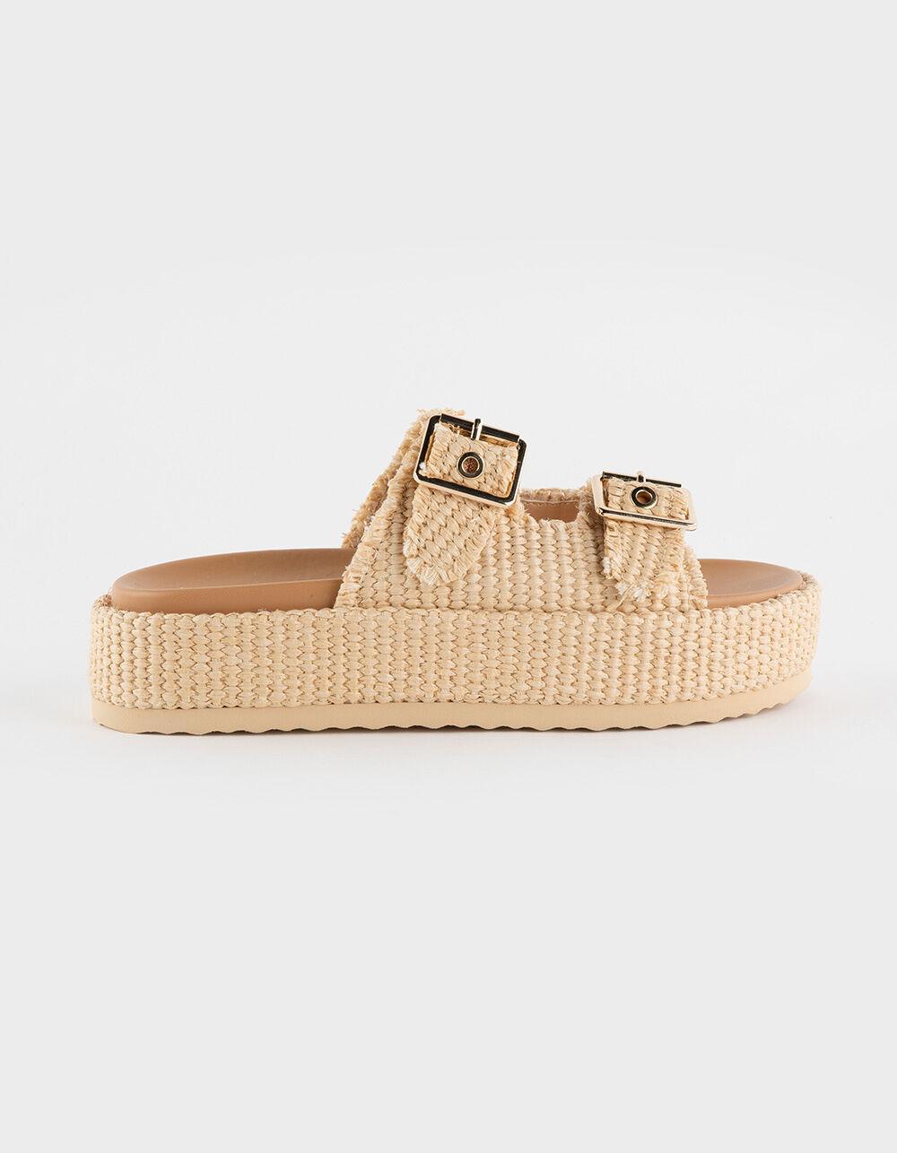 STEVE MADDEN Karrigan Womens Platform Sandals - NATURAL Product Image