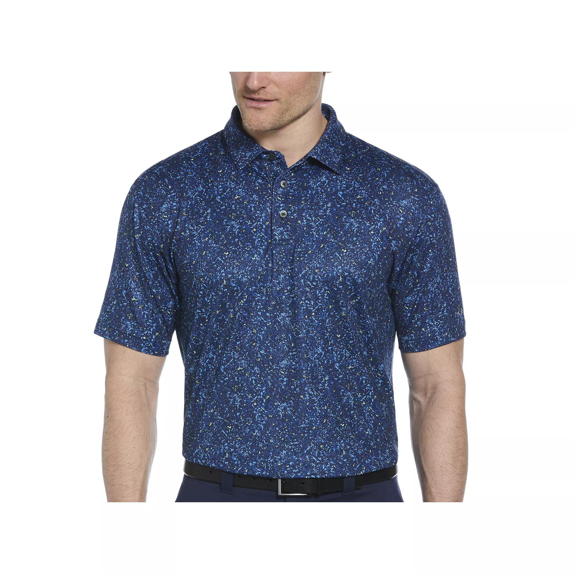 Men's Grand Slam Short Sleeve Paint Splatter Polo, Size: Small, Peacoat Product Image
