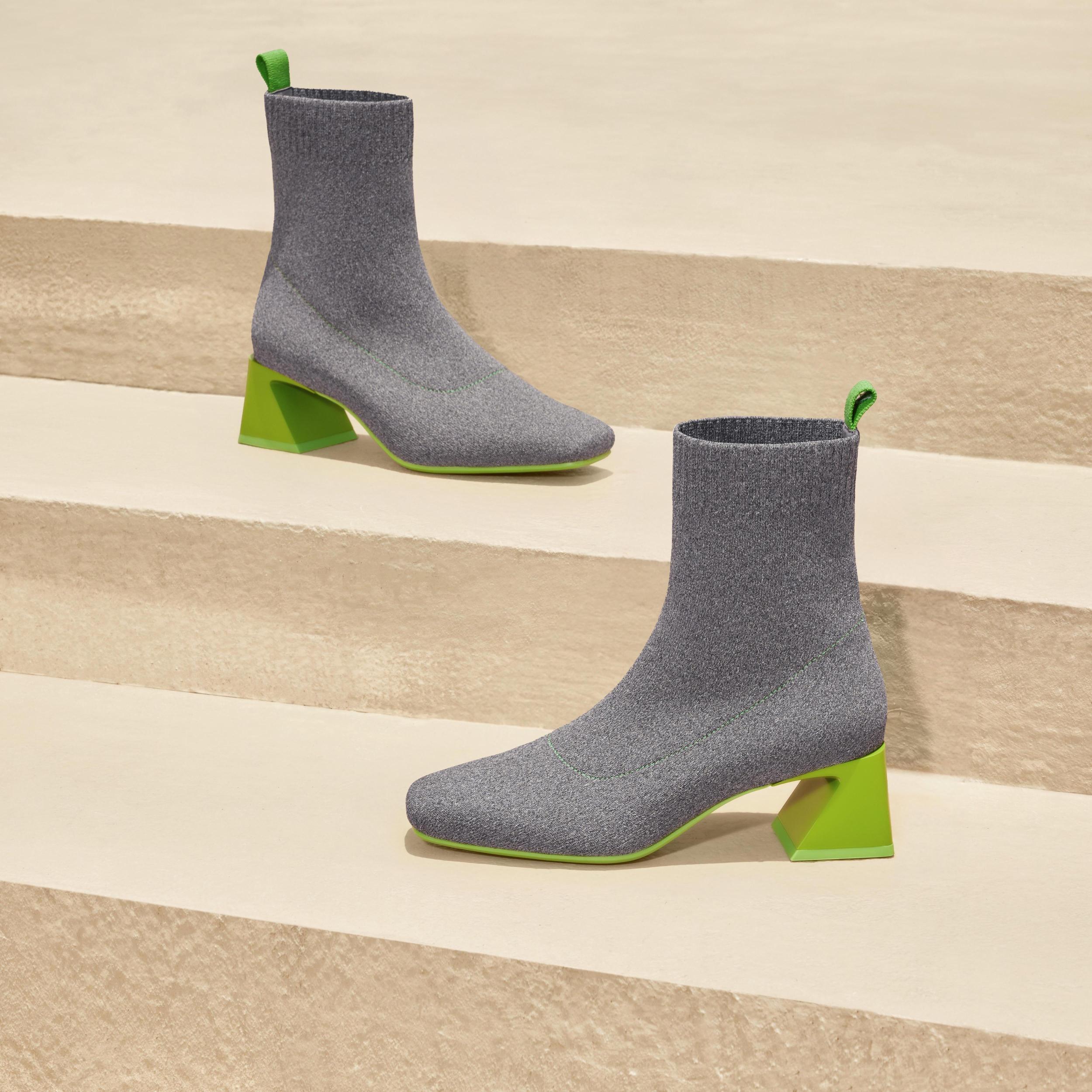 Square-Toe Water-Repellent Heeled Boots (Rafaella) Product Image