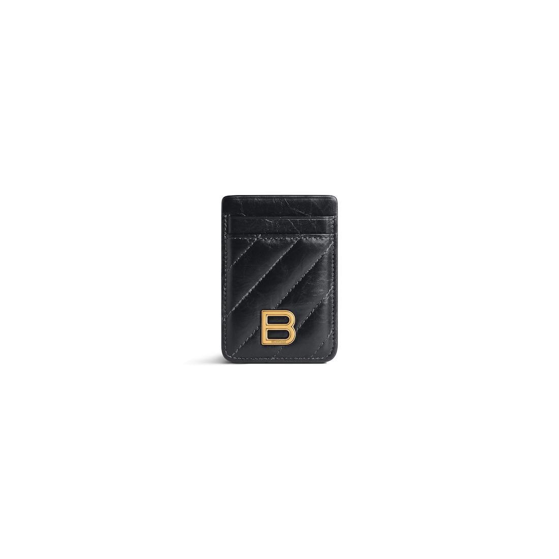 Women's Crush Magnet Card Holder Quilted in Black Product Image