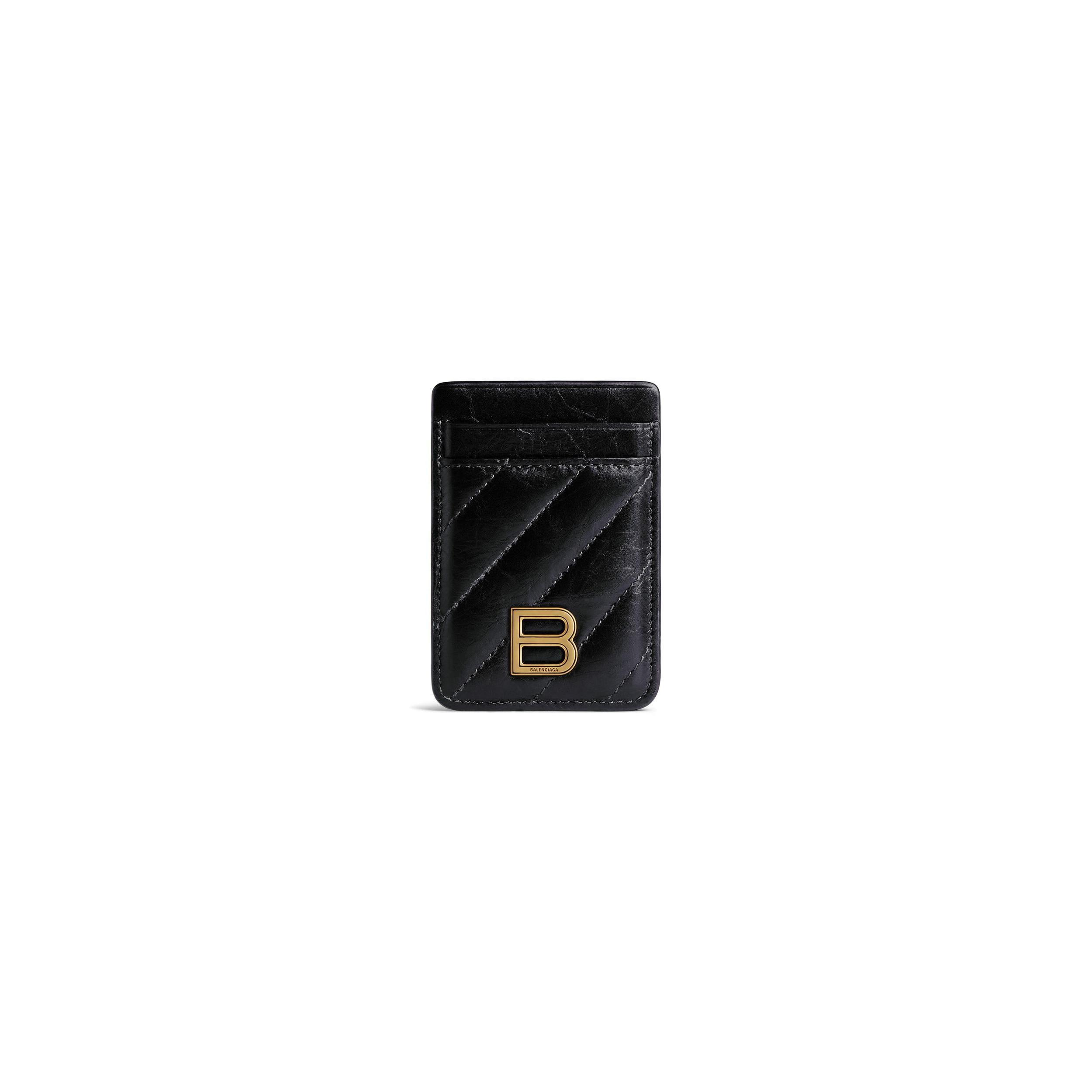 Women's Crush Magnet Card Holder Quilted in Black Product Image