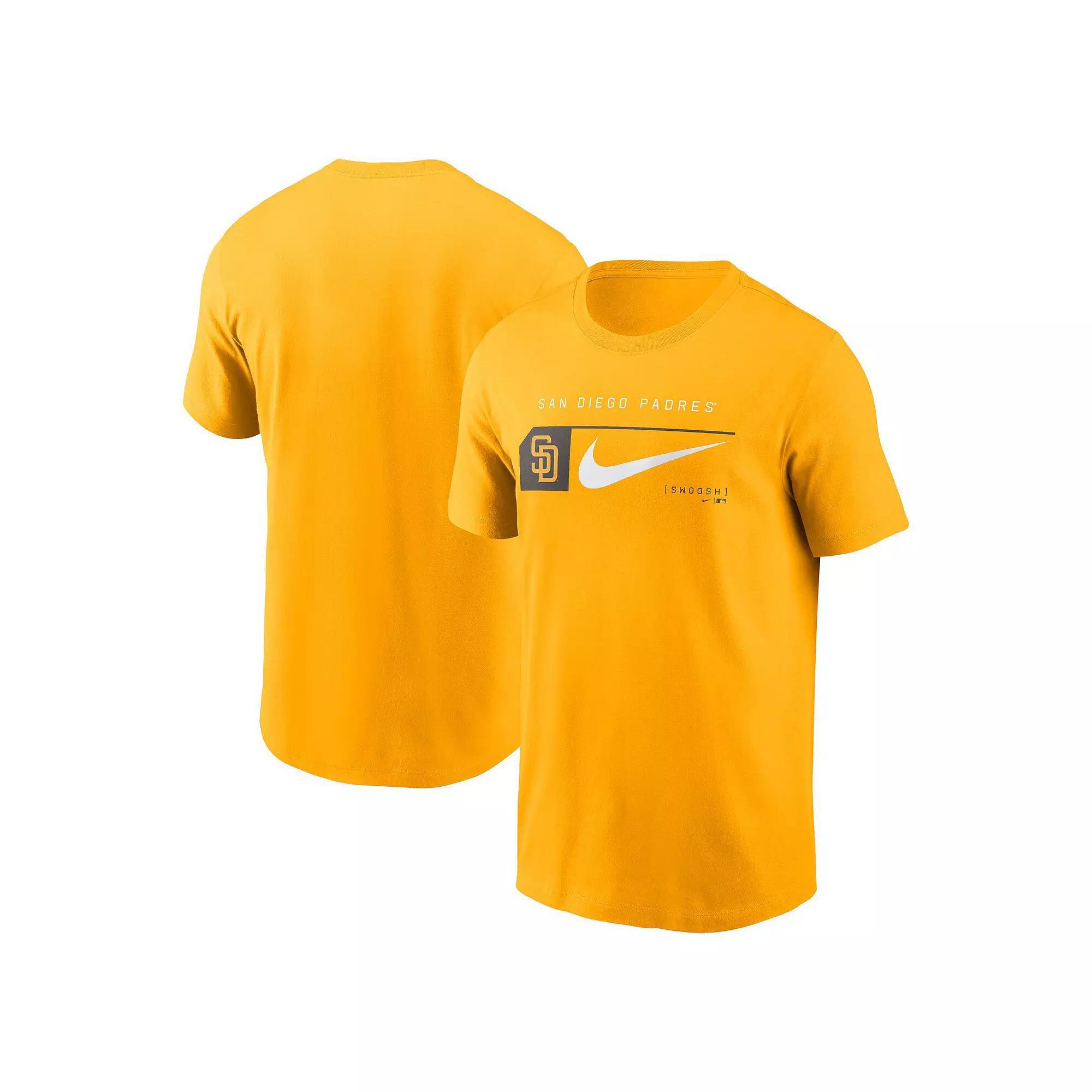 Men's Nike Gold San Diego Padres Team Swoosh Lockup T-Shirt, Size: XL Product Image