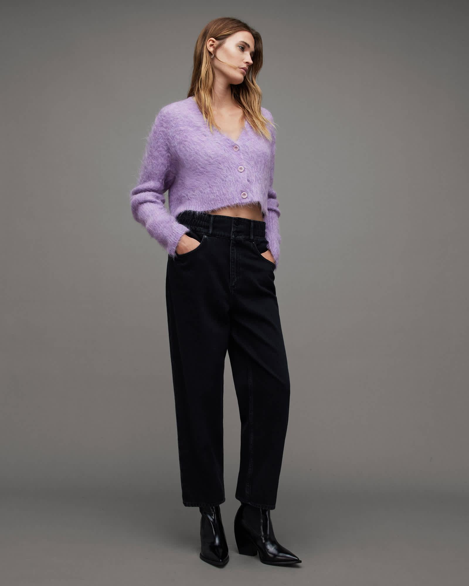 Wick Brushed V-Neck Cardigan Product Image