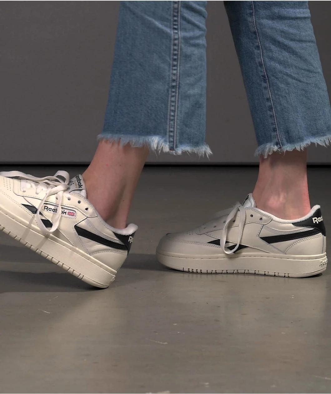 Reebok Club C Double White & Black Shoes Product Image