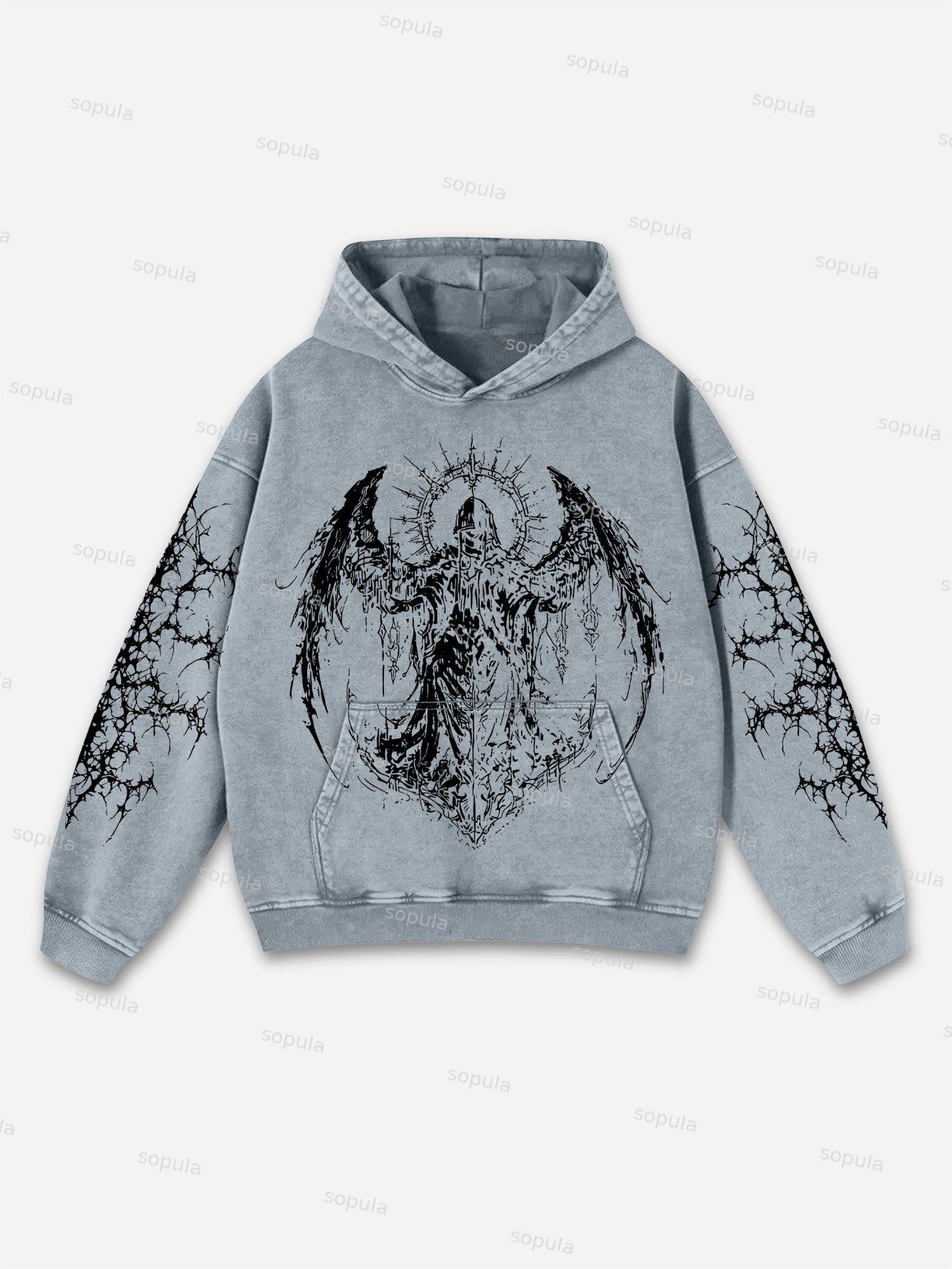 Men's Basketball Legend No.24 Graphic Vintage Washed Hoodie Product Image