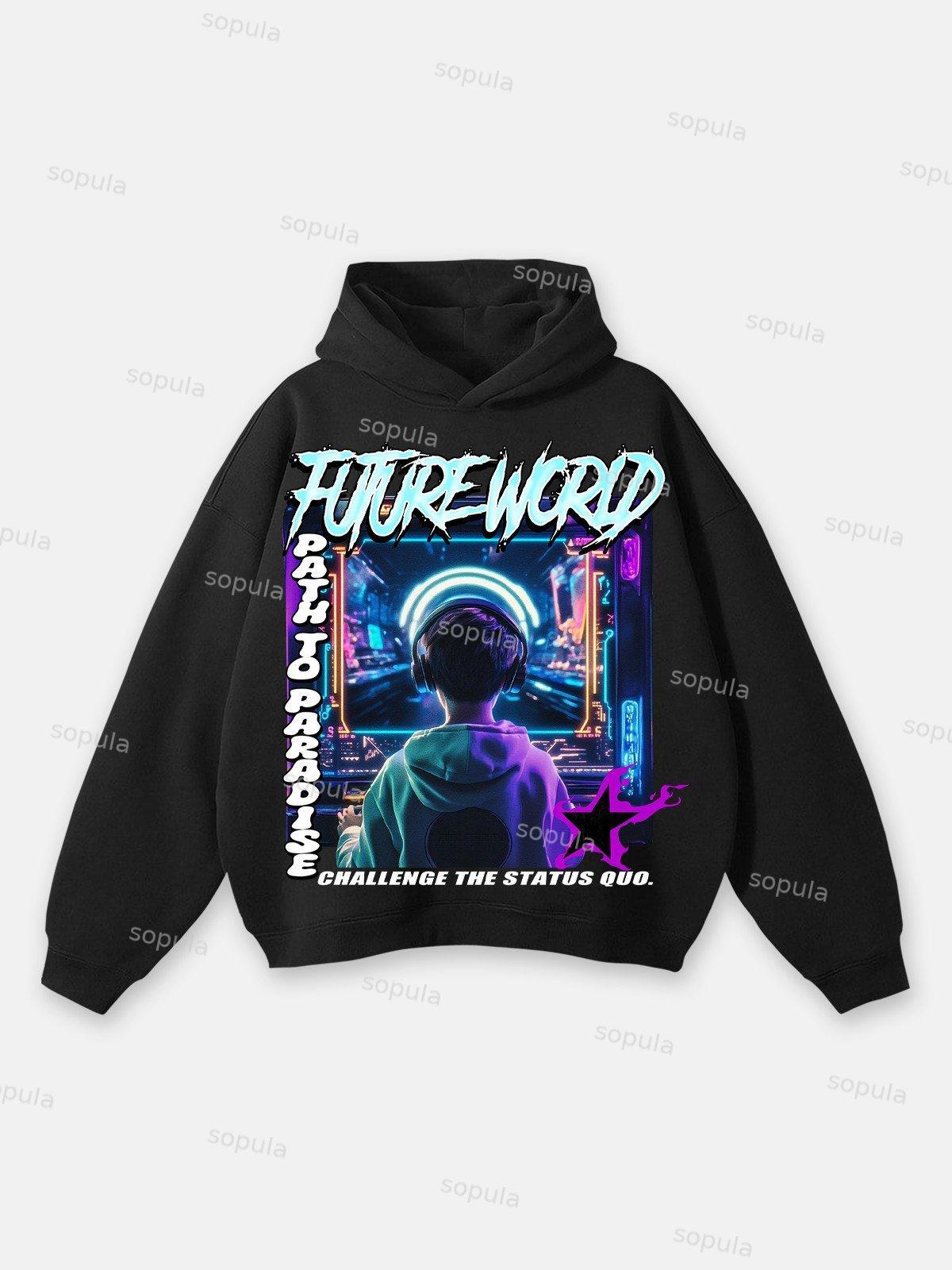 Sopula Jesus Retro Fade Portrait Graphic Hoodie Product Image