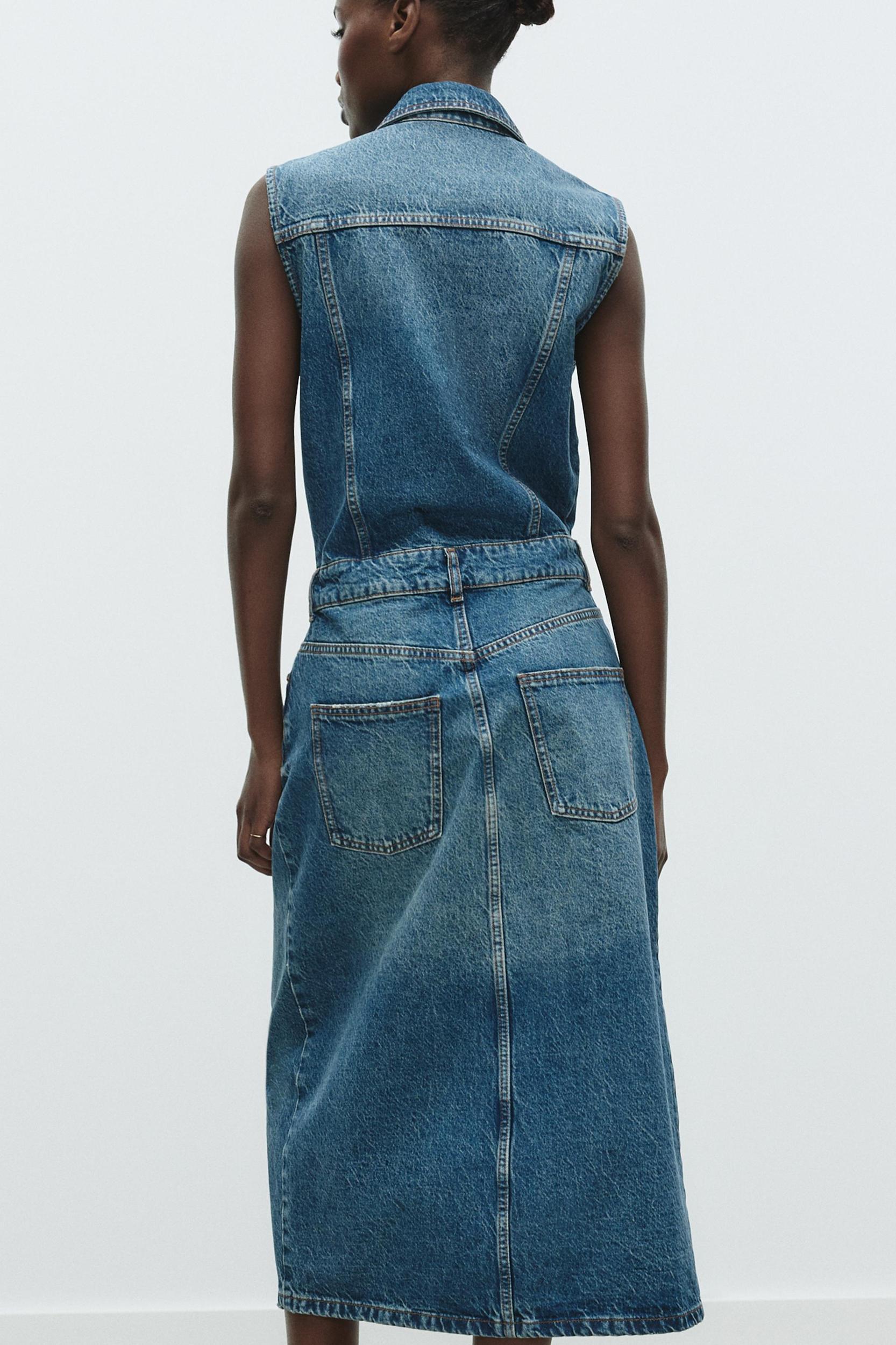 Z1975 SLEEVELESS DENIM MIDI DRESS Product Image