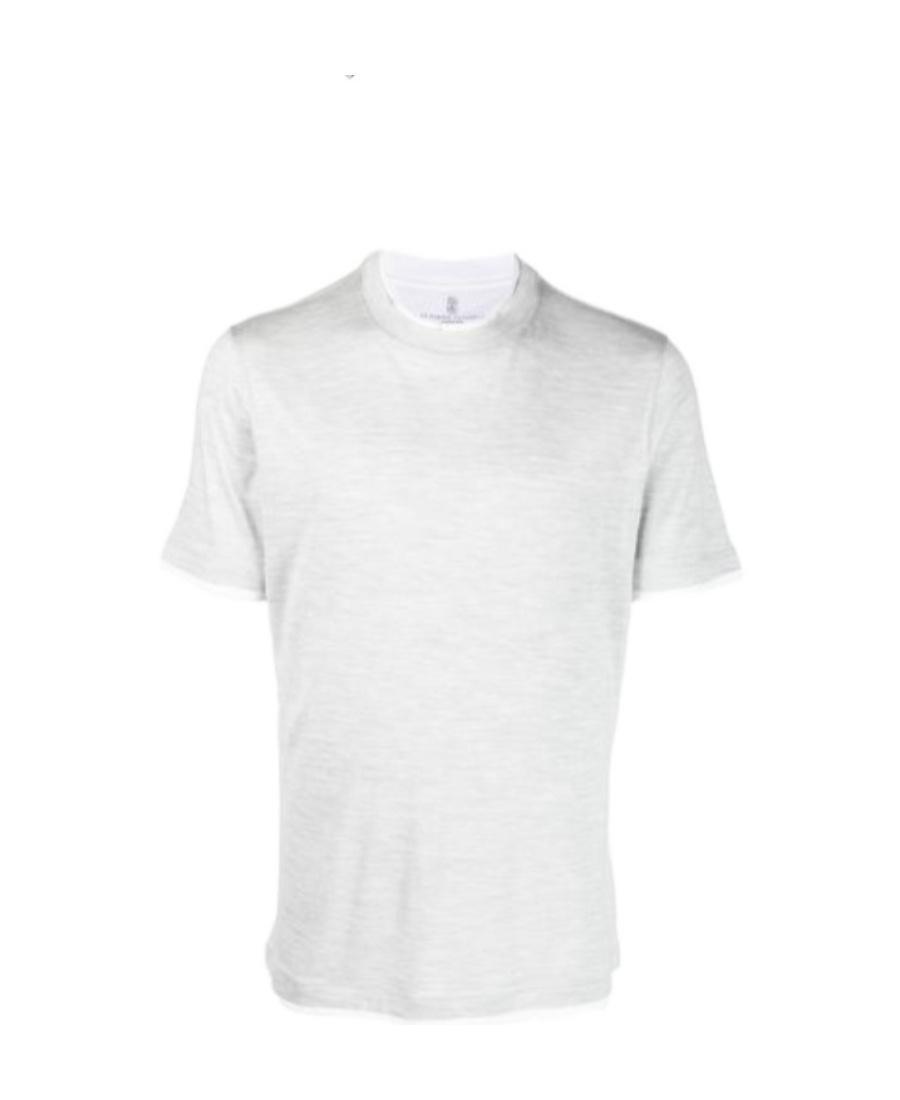 BRUNELLO CUCINELLI Crew Neck Short-sleeved T-shirt In White Product Image