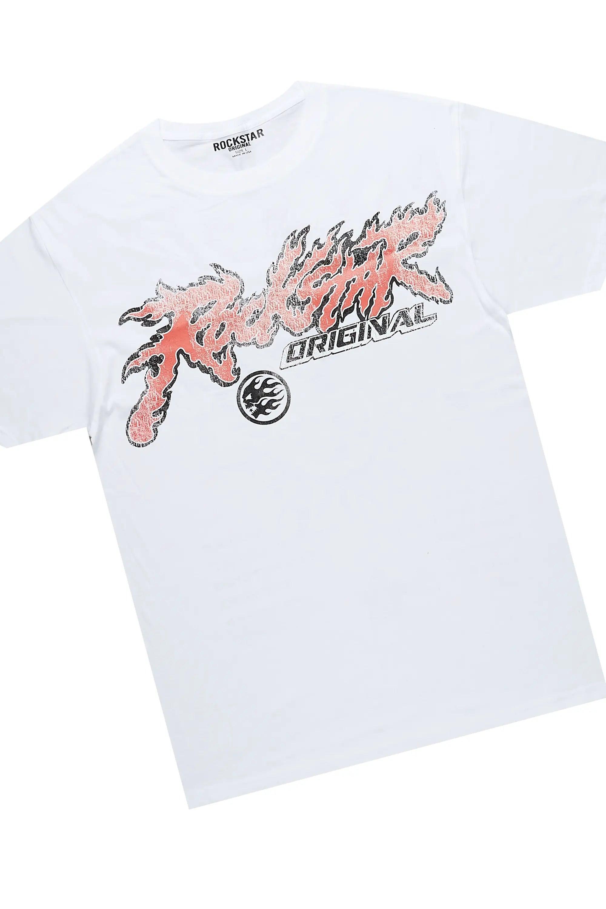 Yash White/Black T-Shirt Stacked Flare Track Set Male Product Image