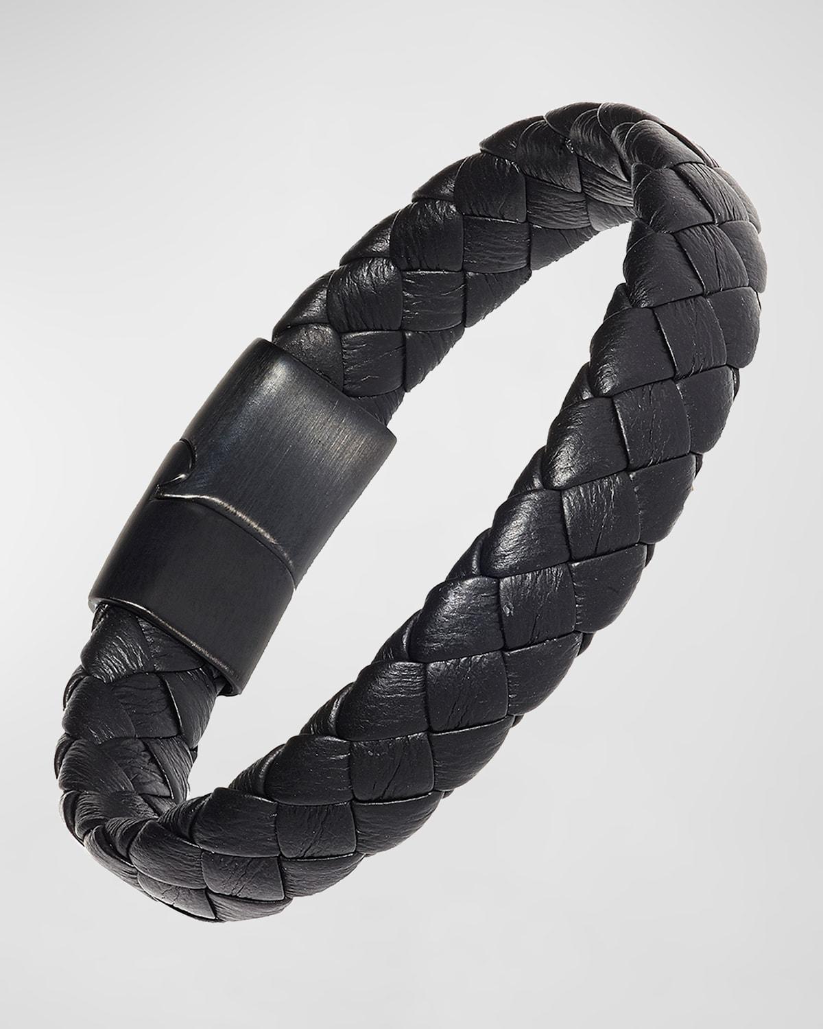 Mens Braided Leather Bracelet Product Image
