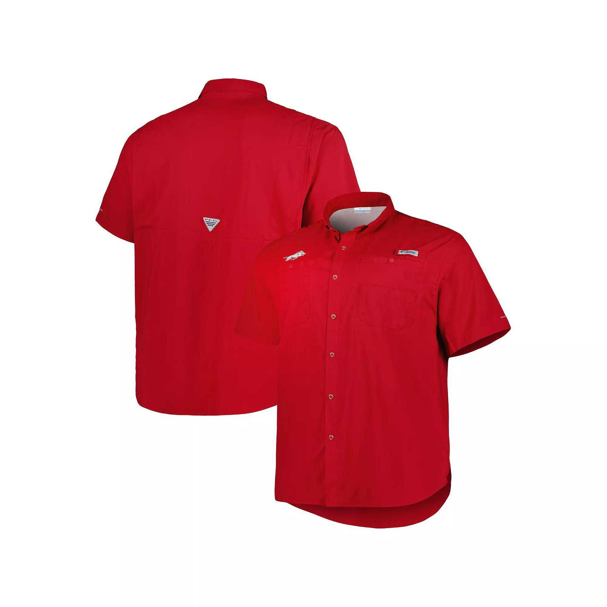 Men's Columbia Cardinal Arkansas Razorbacks Big & Tall Collegiate Tamiami Button-Down Shirt, Size: 2XLT, Red Product Image