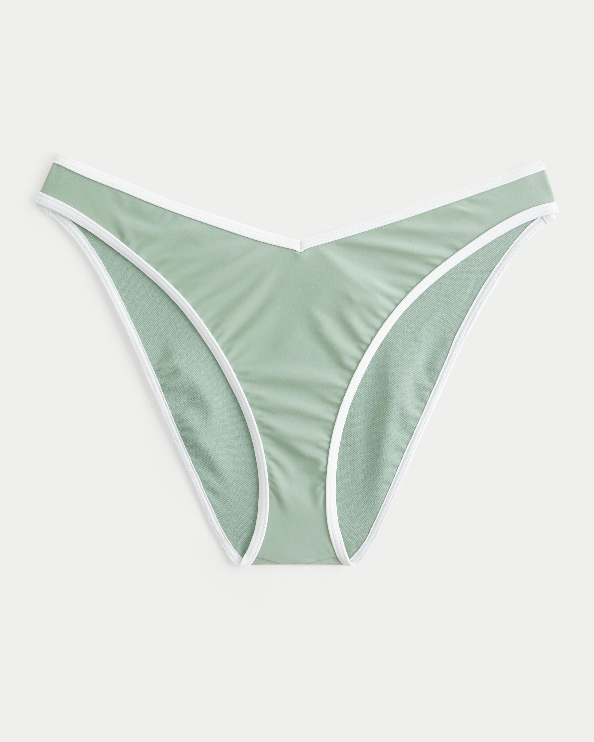Contrast Strap High-Leg Cheeky Bikini Bottom Product Image