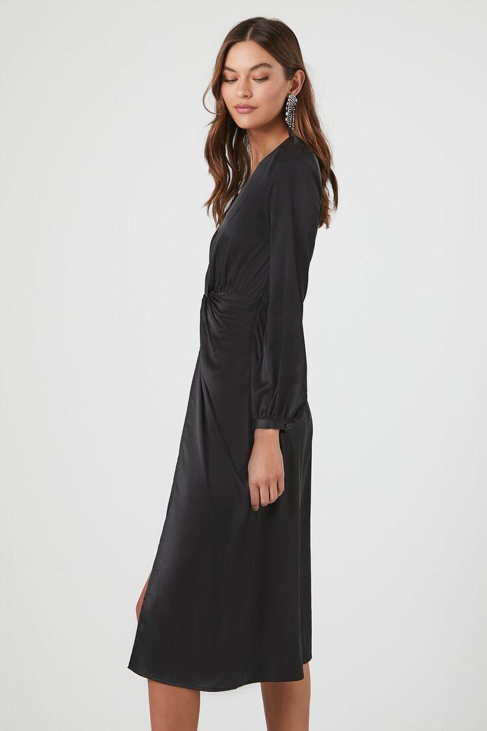 Satin Twist-Front Midi Dress | Forever 21 Product Image