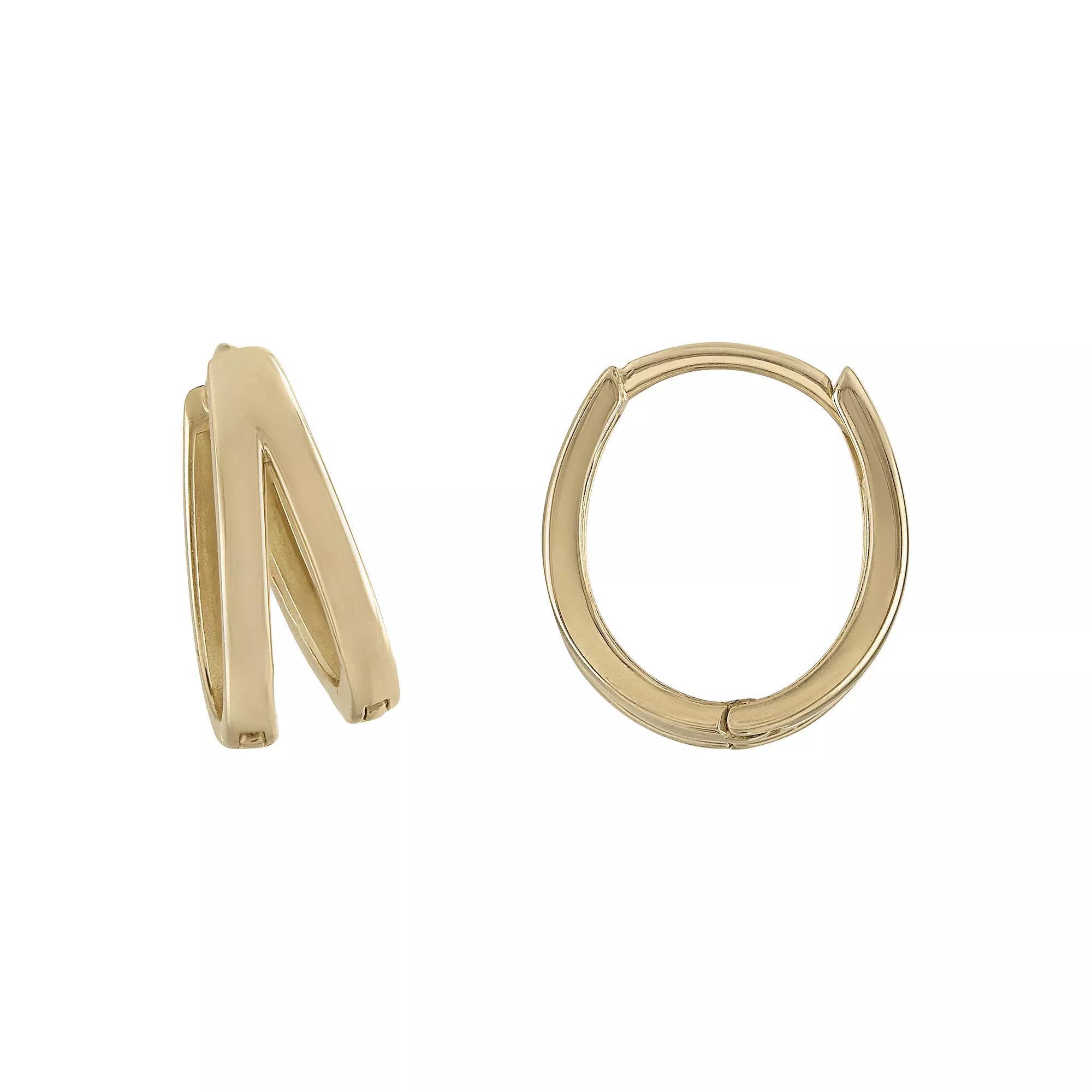 Amella Jewels 14k Gold Double Hoop Huggie Earring, Womens Product Image