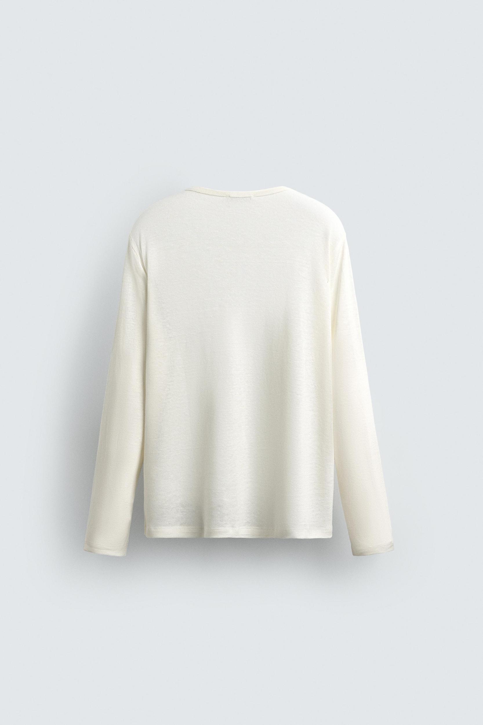 HEMP-VISCOSE BUTTON NECK T-SHIRT Product Image