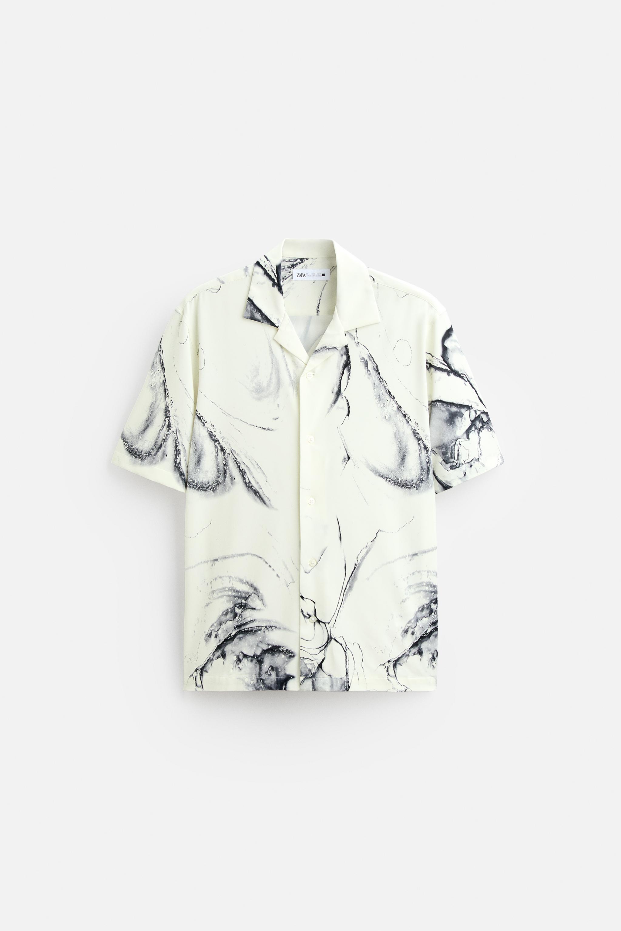 ABSTRACT PRINT STRETCH SHIRT Product Image