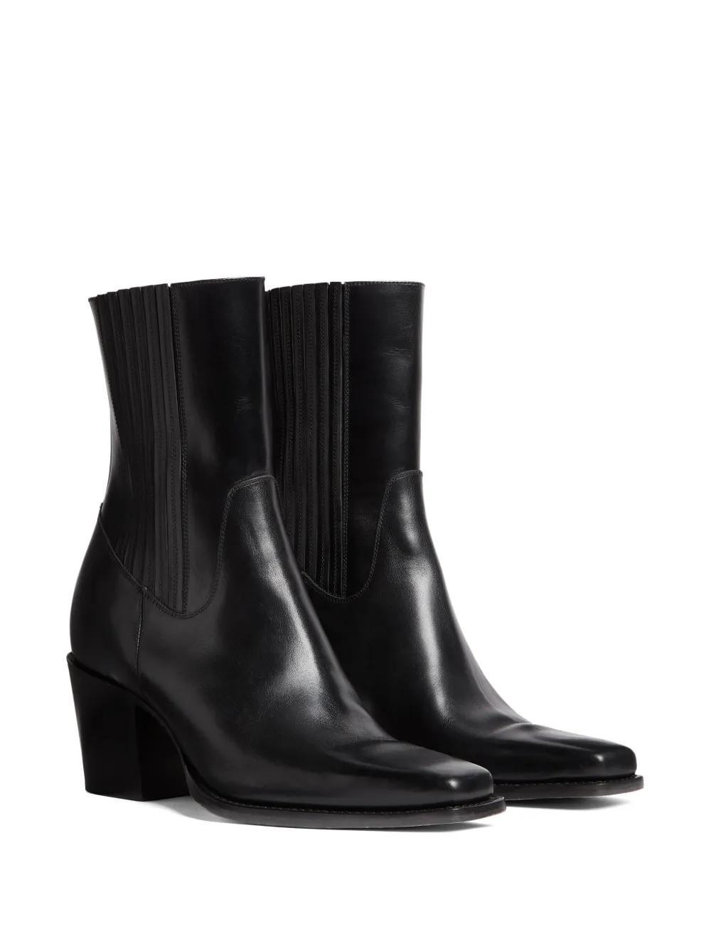 zip-up leather boots Product Image