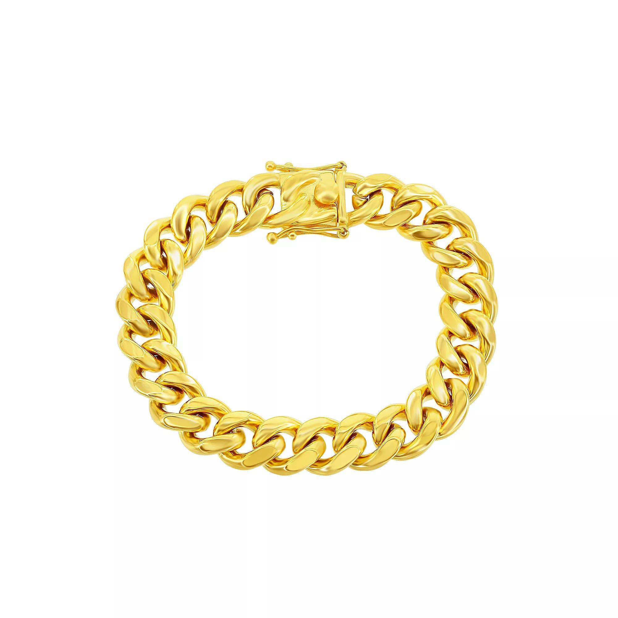 Metallo Stainless Steel 14mm Miami Cuban Bracelet, Men's, Size: 8.5", Gold Tone Product Image