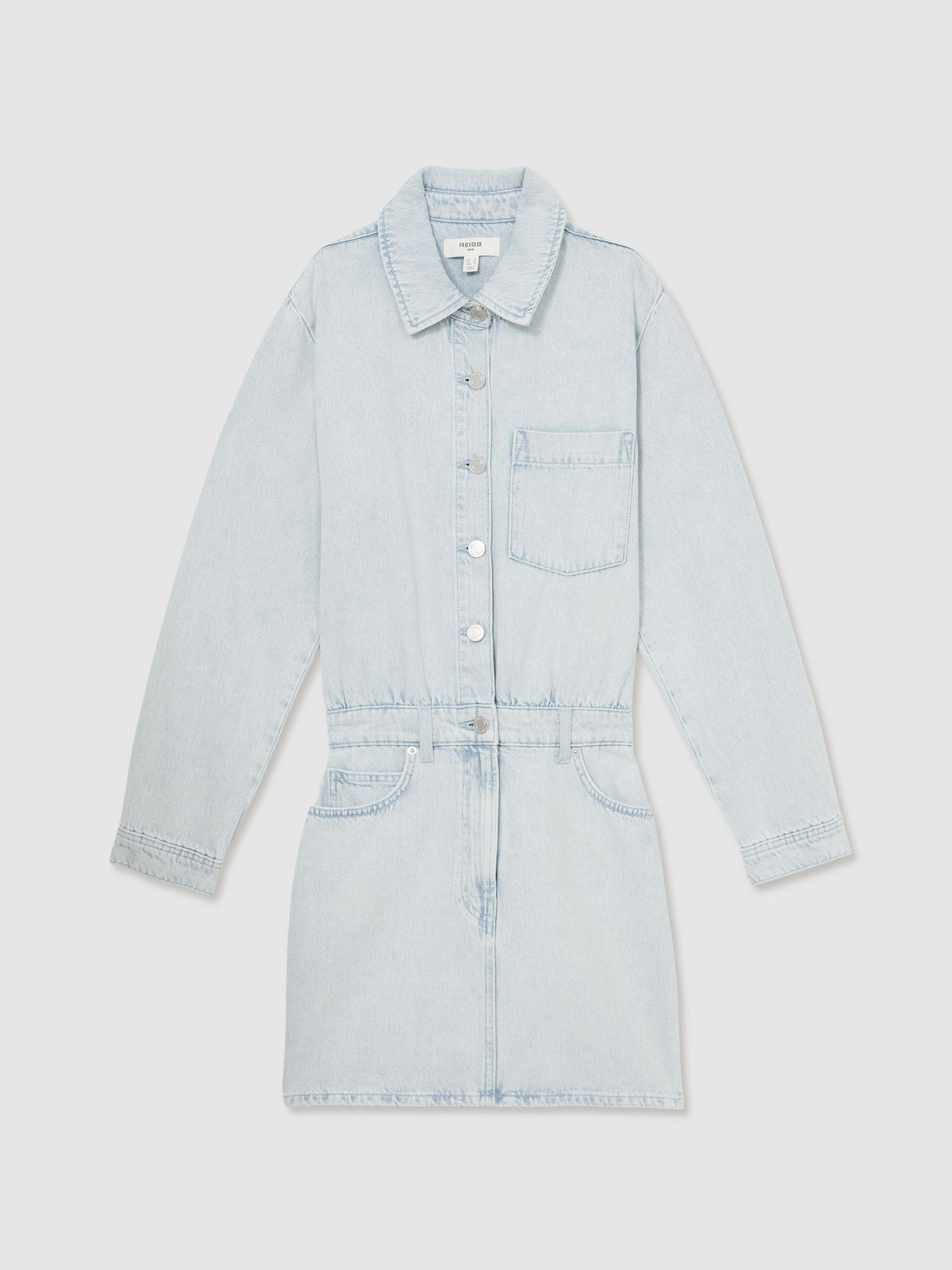 Denim Mini Dress in Indigo Product Image