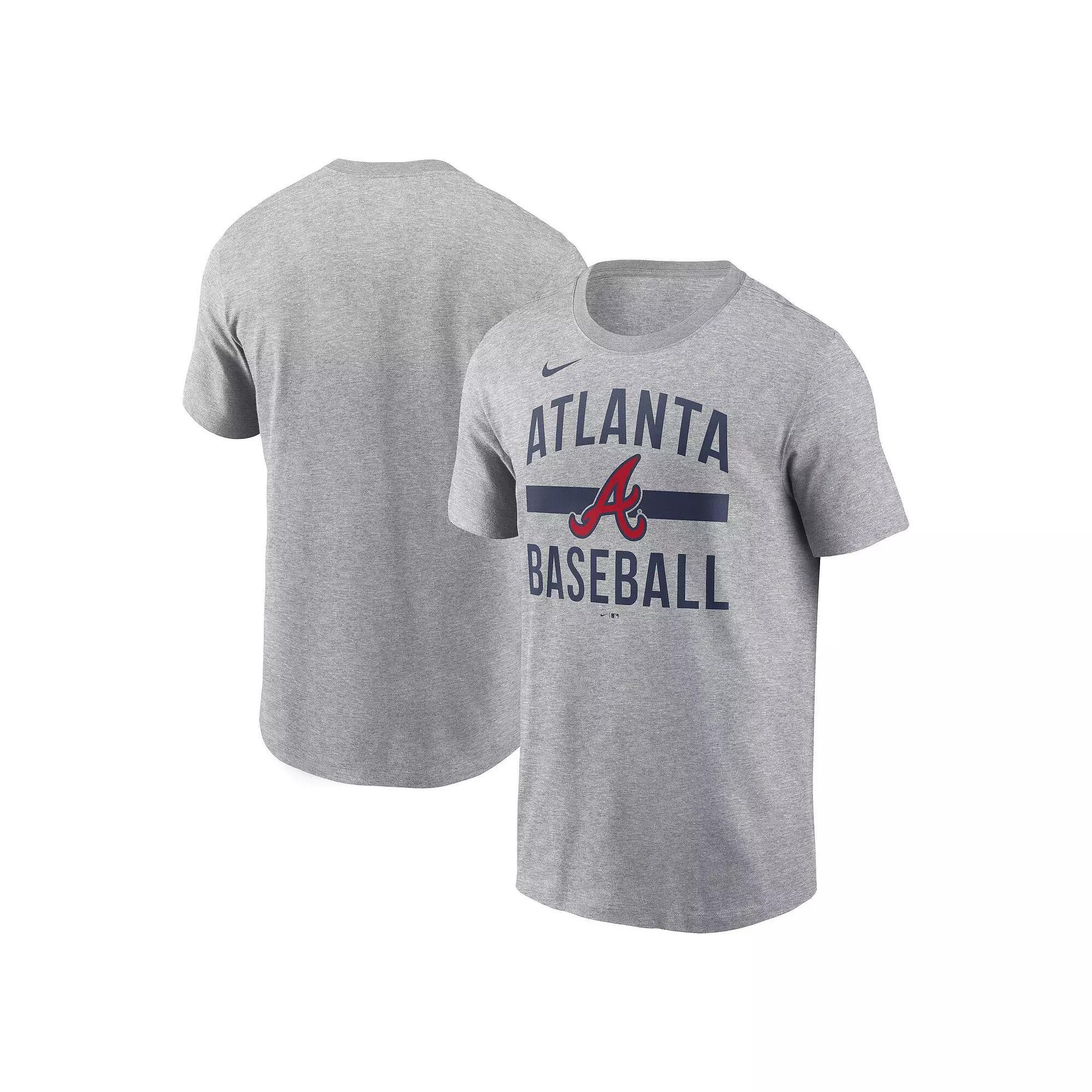 Men's Nike  Heather Gray Atlanta Braves Arched T-Shirt, Size: 2XL, Grey Product Image