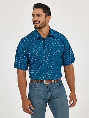 Men's 20X® Competition Advanced Comfort Short Sleeve Western Snap Shirt in Sky Plaid Product Image