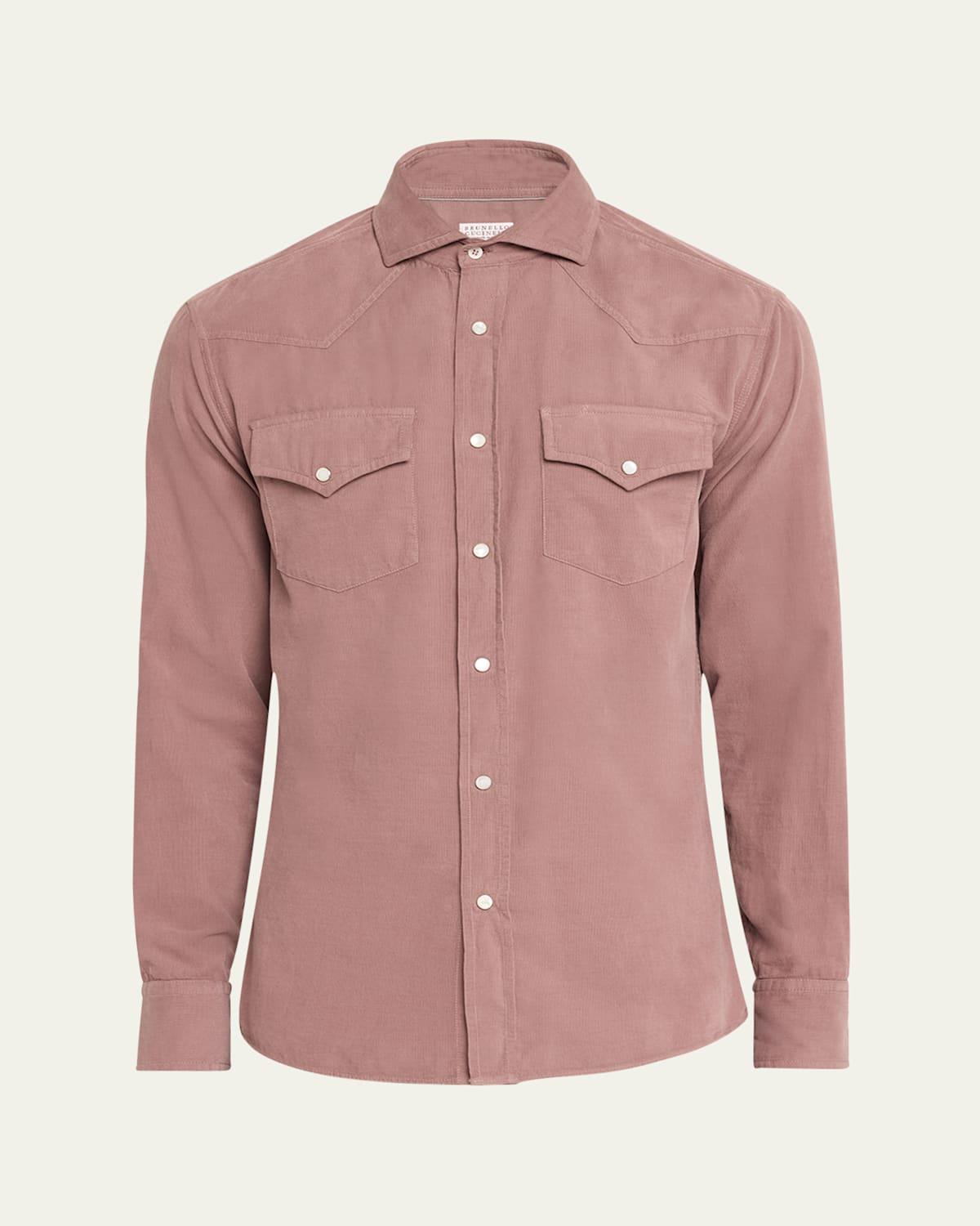 Mens Cotton Corduroy Western Shirt Product Image