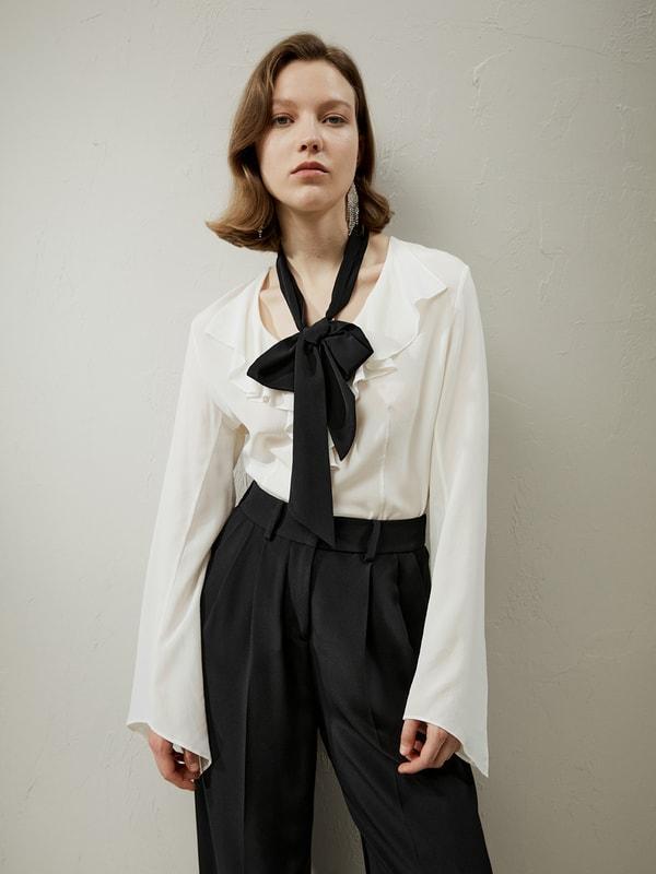Claire 2-in-1 V-Collar Blouse Product Image