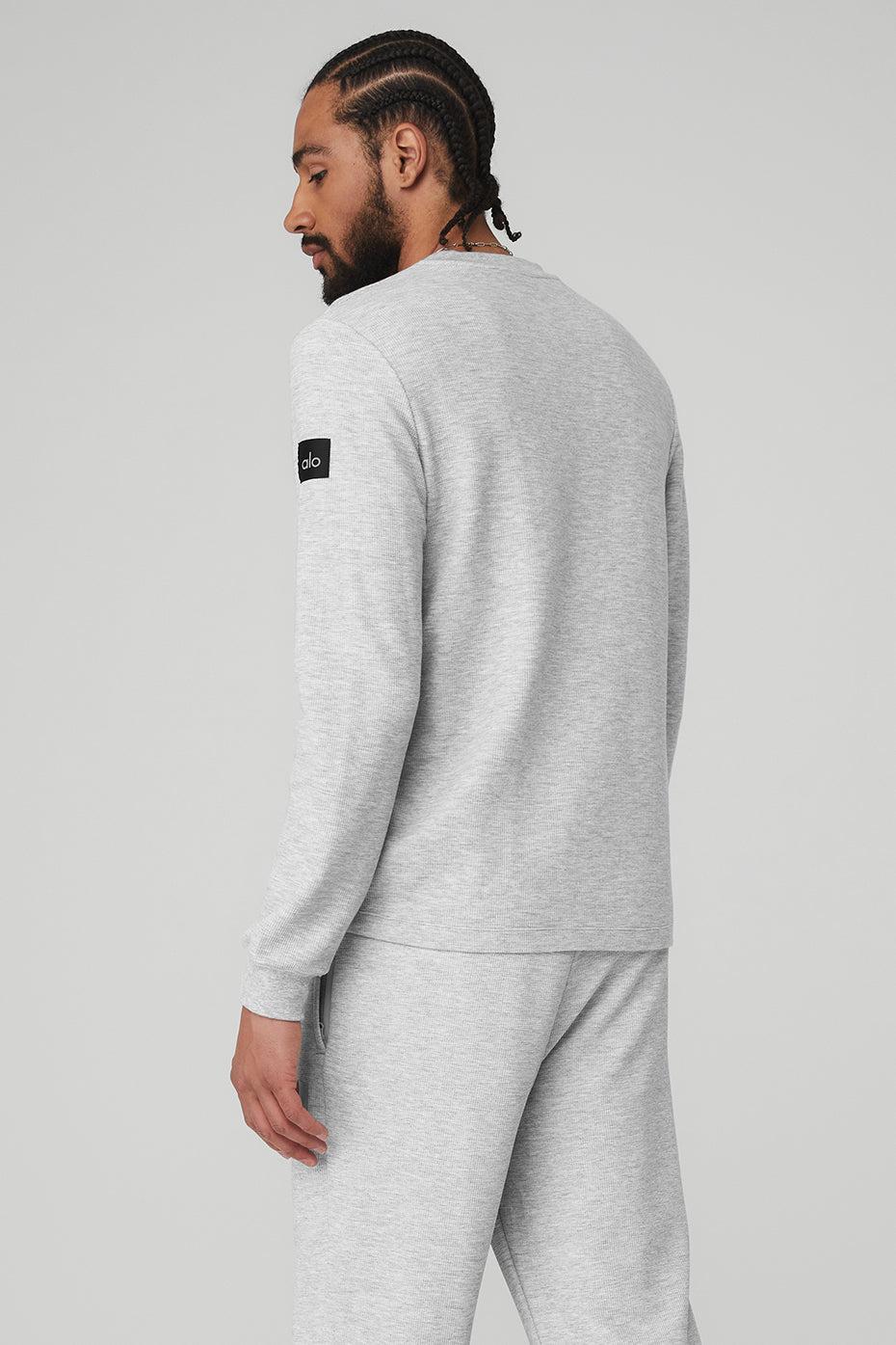 Micro Waffle Fast Break Henley - Athletic Heather Grey Product Image