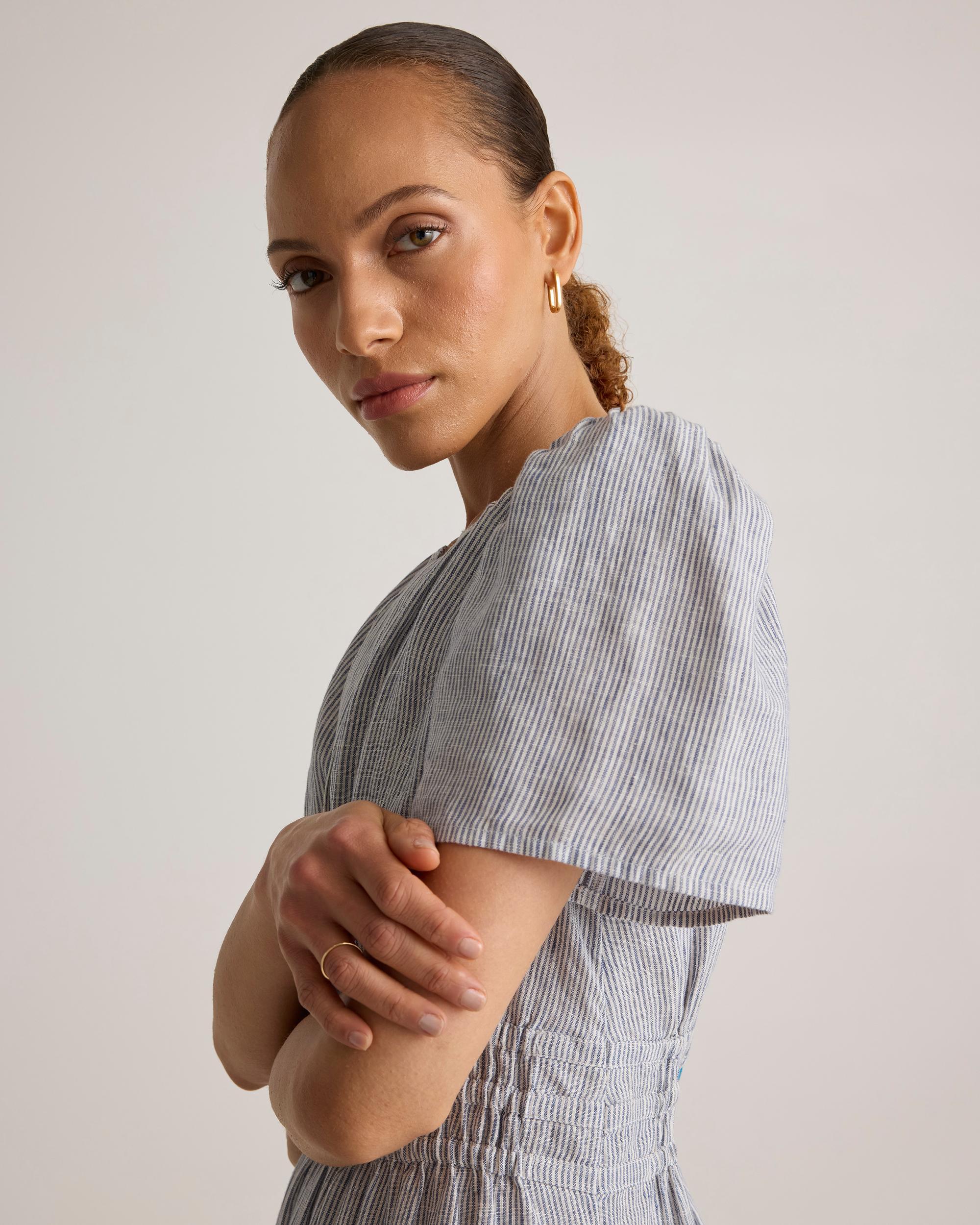Quince | Women's 100% European Linen Tiered Maxi Dress Product Image
