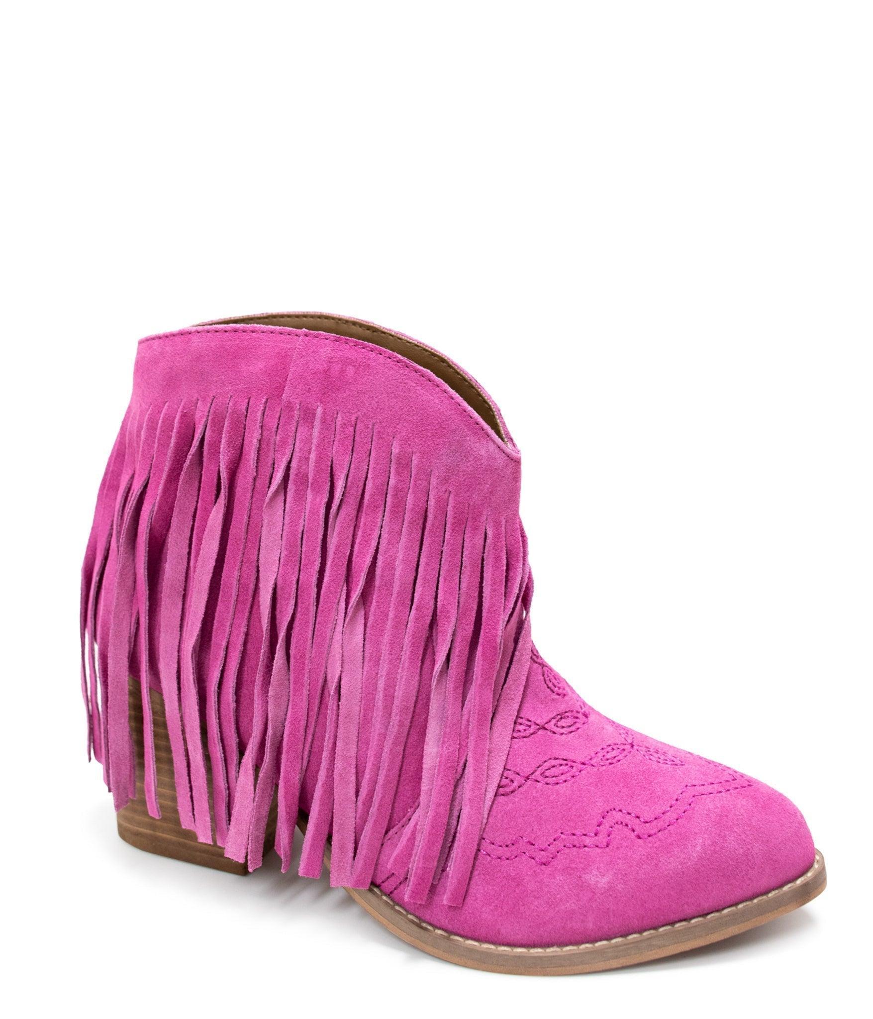 Amos Fringe Ankle Bootie in Blue Suede (Online Exclusive) Product Image