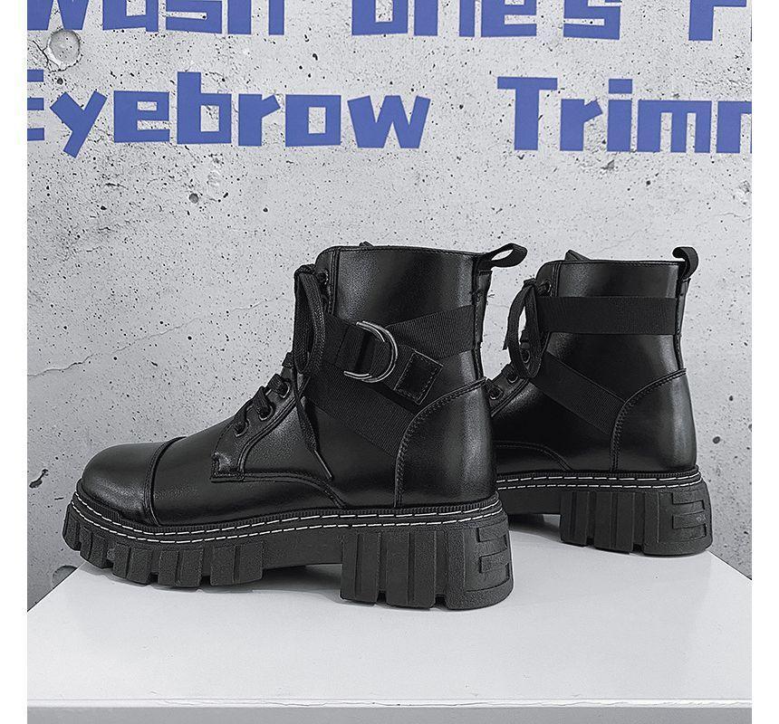 Platform Buckled Platform Short Boots Product Image
