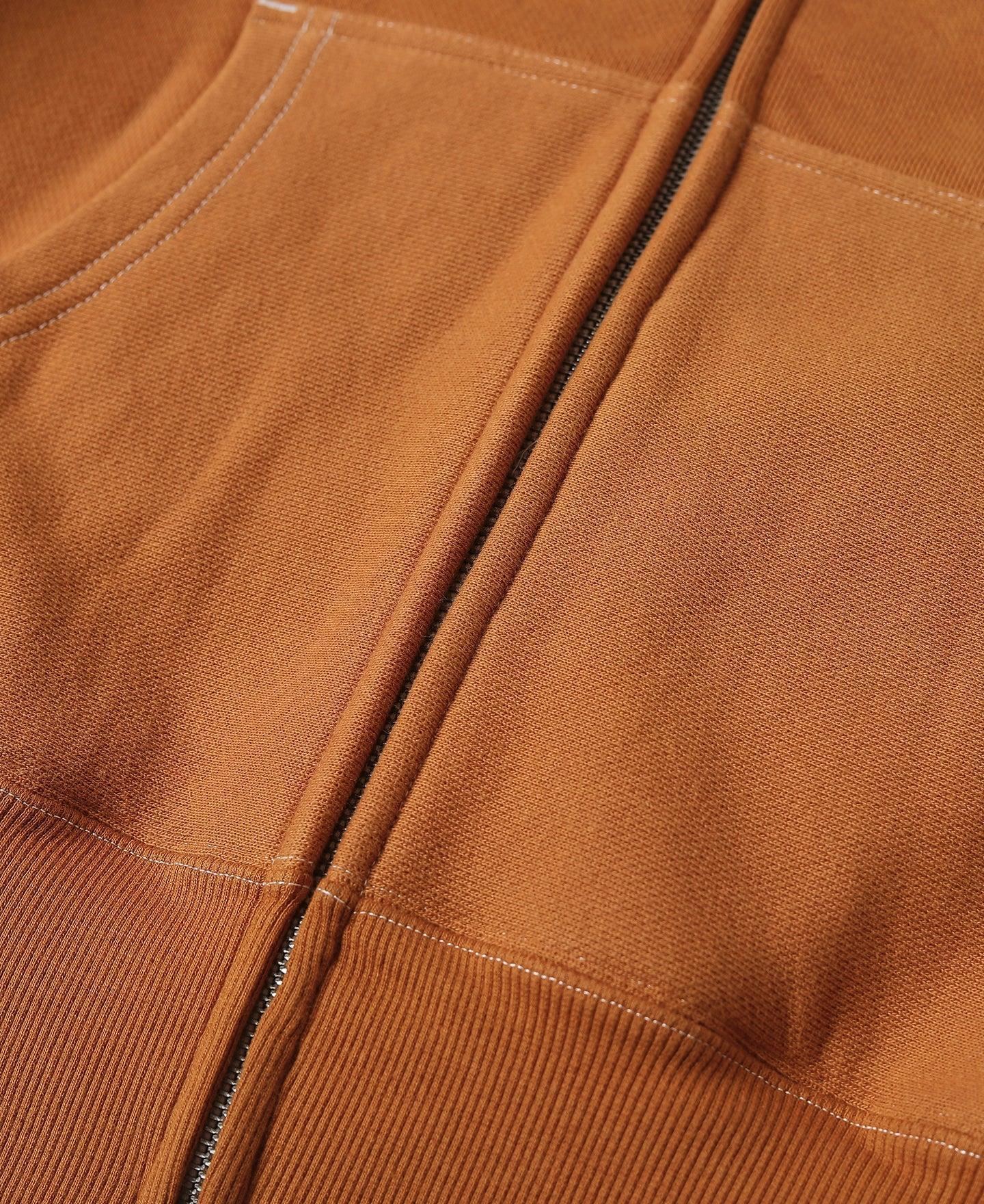 1950s Wind Shield Full-Zip Thermal Hoodie - Orange Product Image