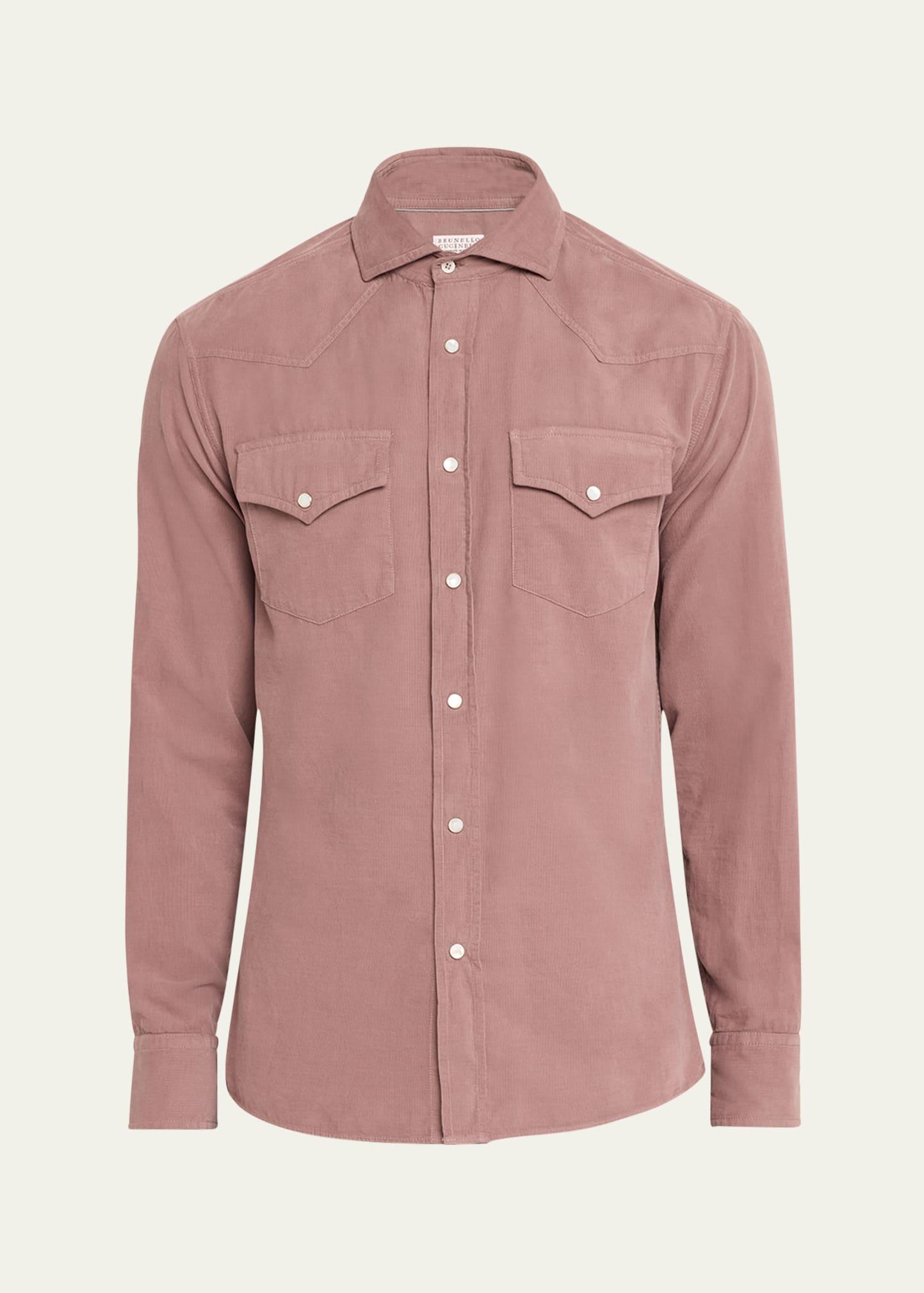 Mens Cotton Corduroy Western Shirt Product Image