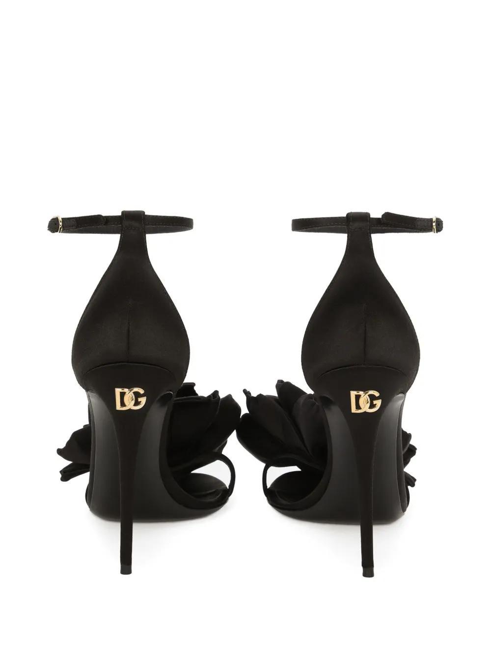 Keira floral-appliqué satin sandals  Product Image