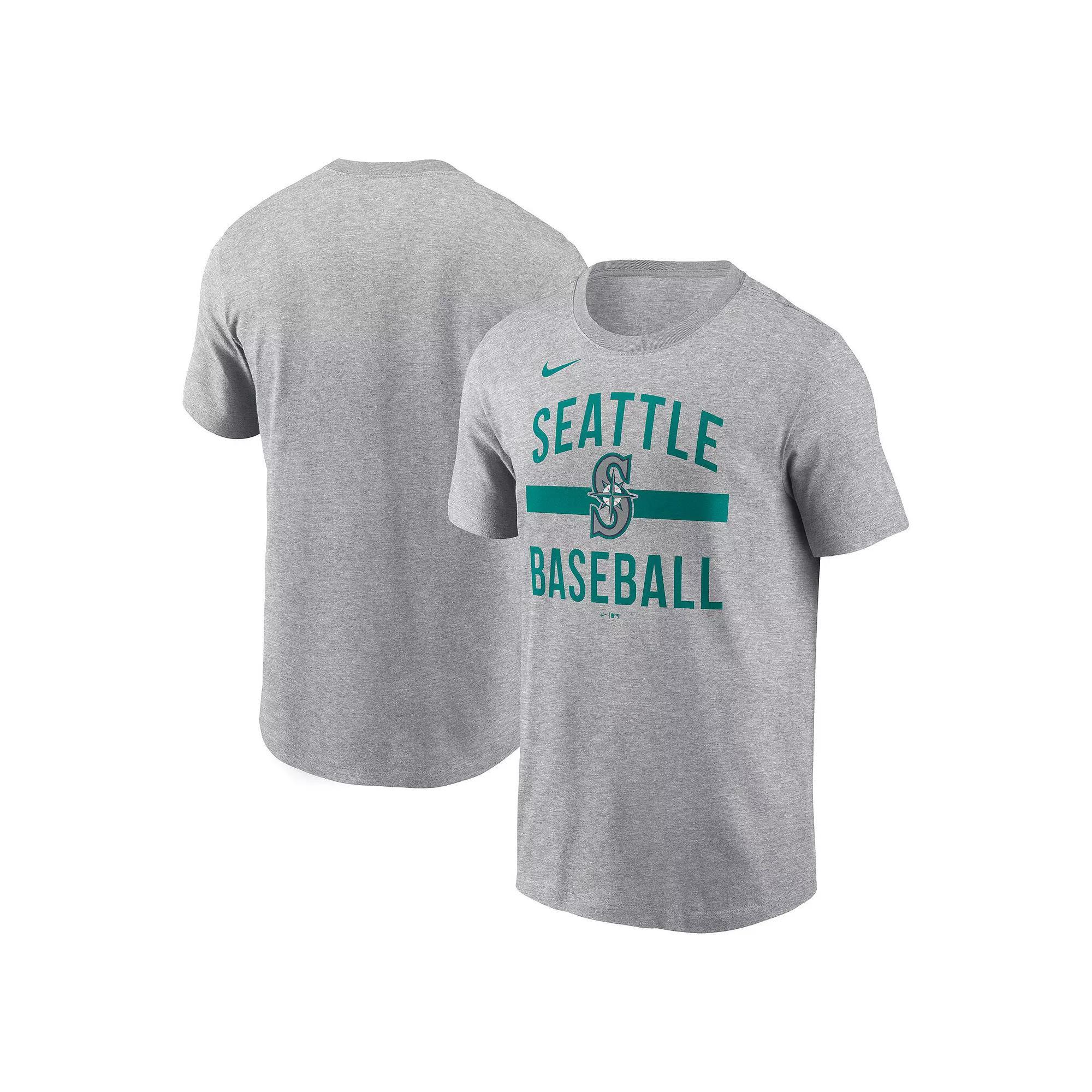 Men's Nike  Heather Gray Seattle Mariners Arched T-Shirt, Size: XL, Grey Product Image