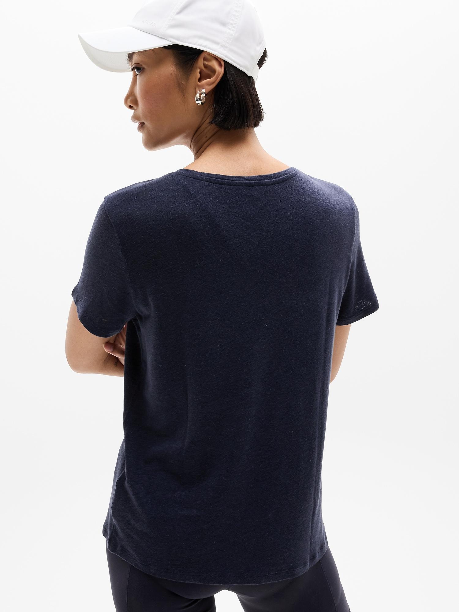 Getaway Linen Blend V-Neck Tee Product Image