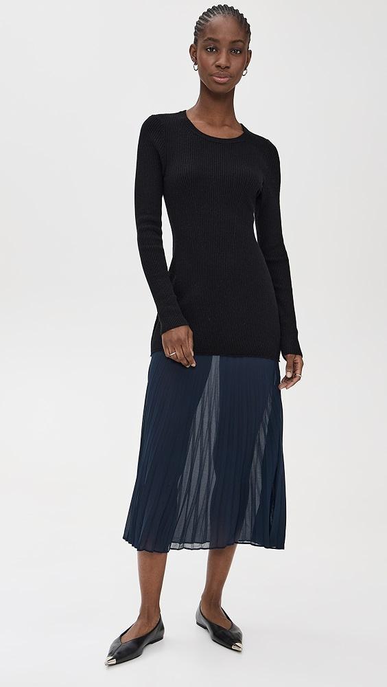Lingua Franca Pleated Skirt Drop Waist Knit Dress | Shopbop Product Image