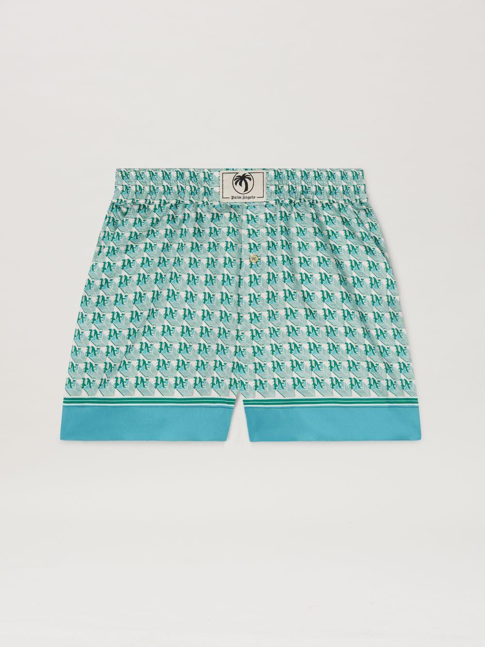 PA Diamond shorts in  550b green - ivory  - Palm Angels® Official  Product Image