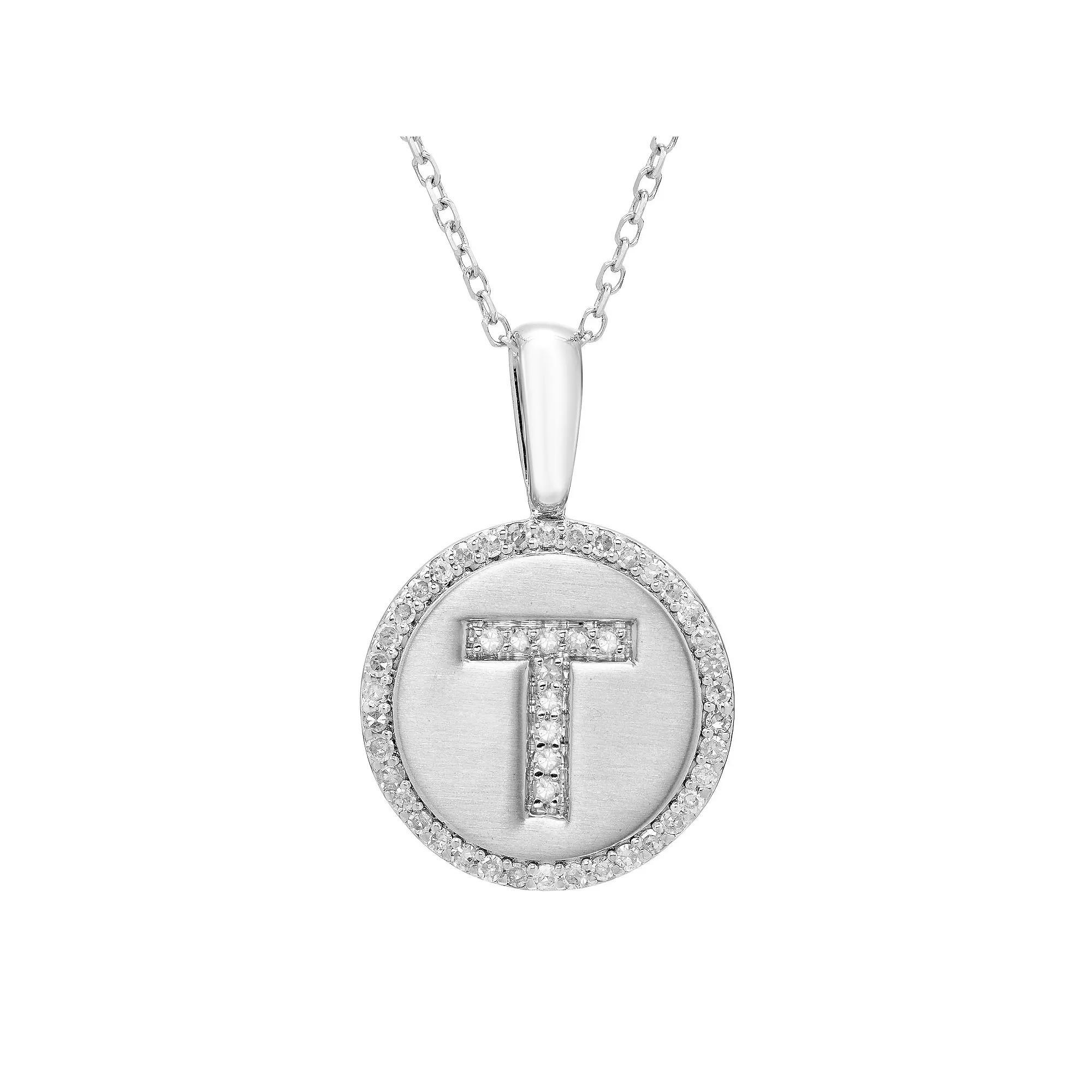 It's Personal Sterling Silver & Diamond Accent Initial Pendant Necklace, Women's, Size: 18" Product Image