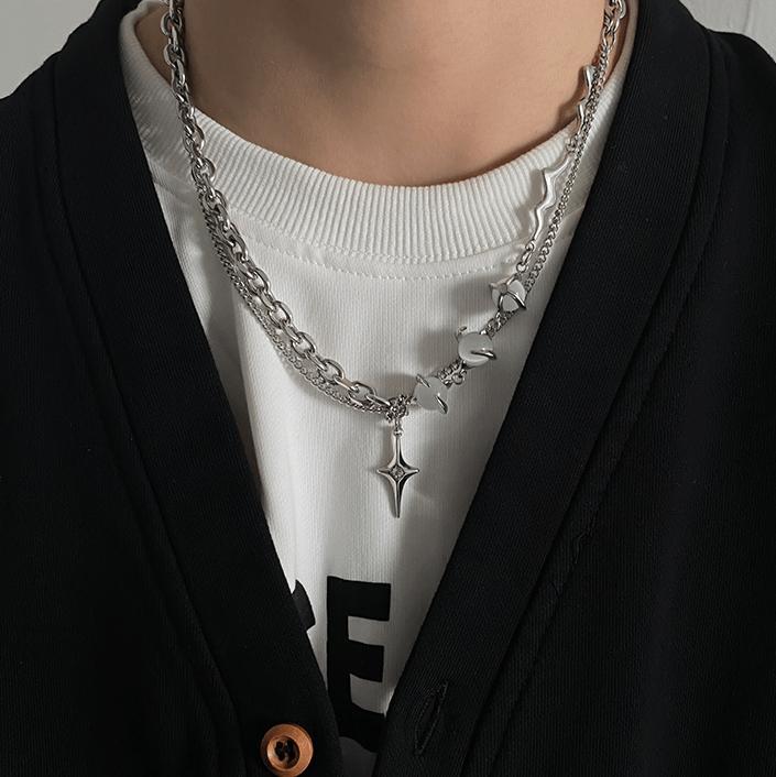 STAR PENDANT PEARL MULTI-CHAIN NECKLACE Product Image