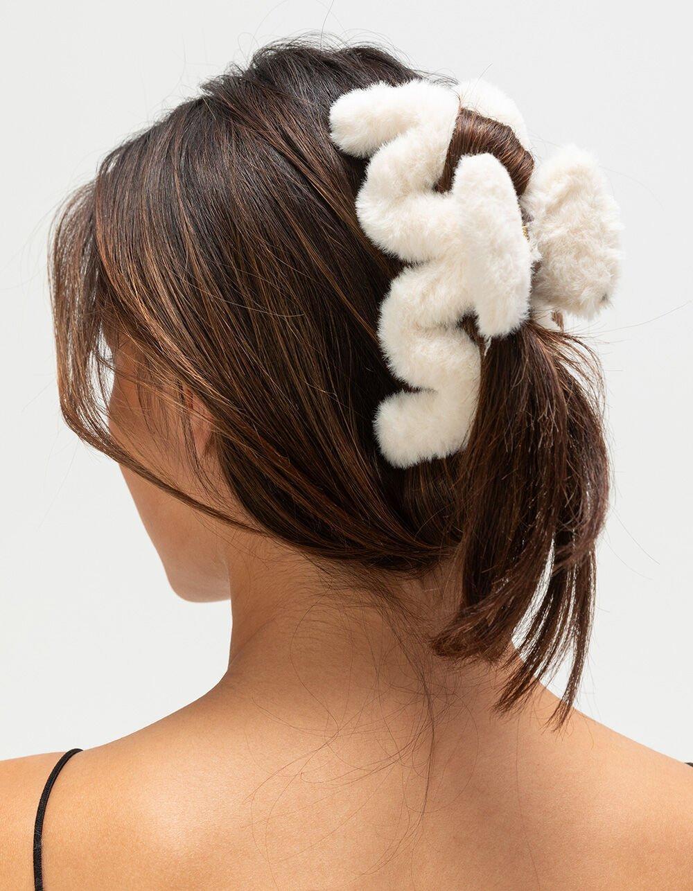 FULL TILT Oversized Faux Fur Plush Claw Clip Product Image