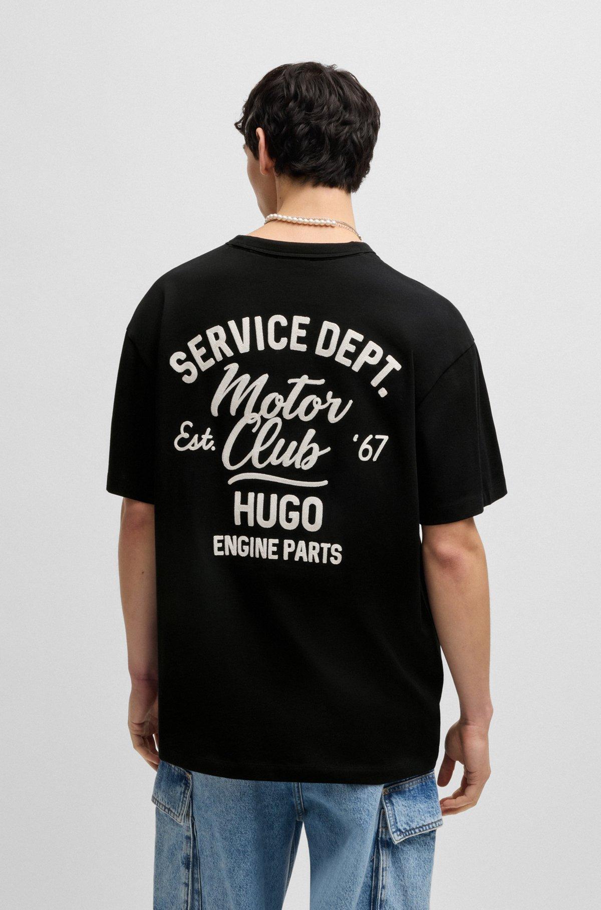 Loose-fit T-shirt in cotton with racing artwork Product Image