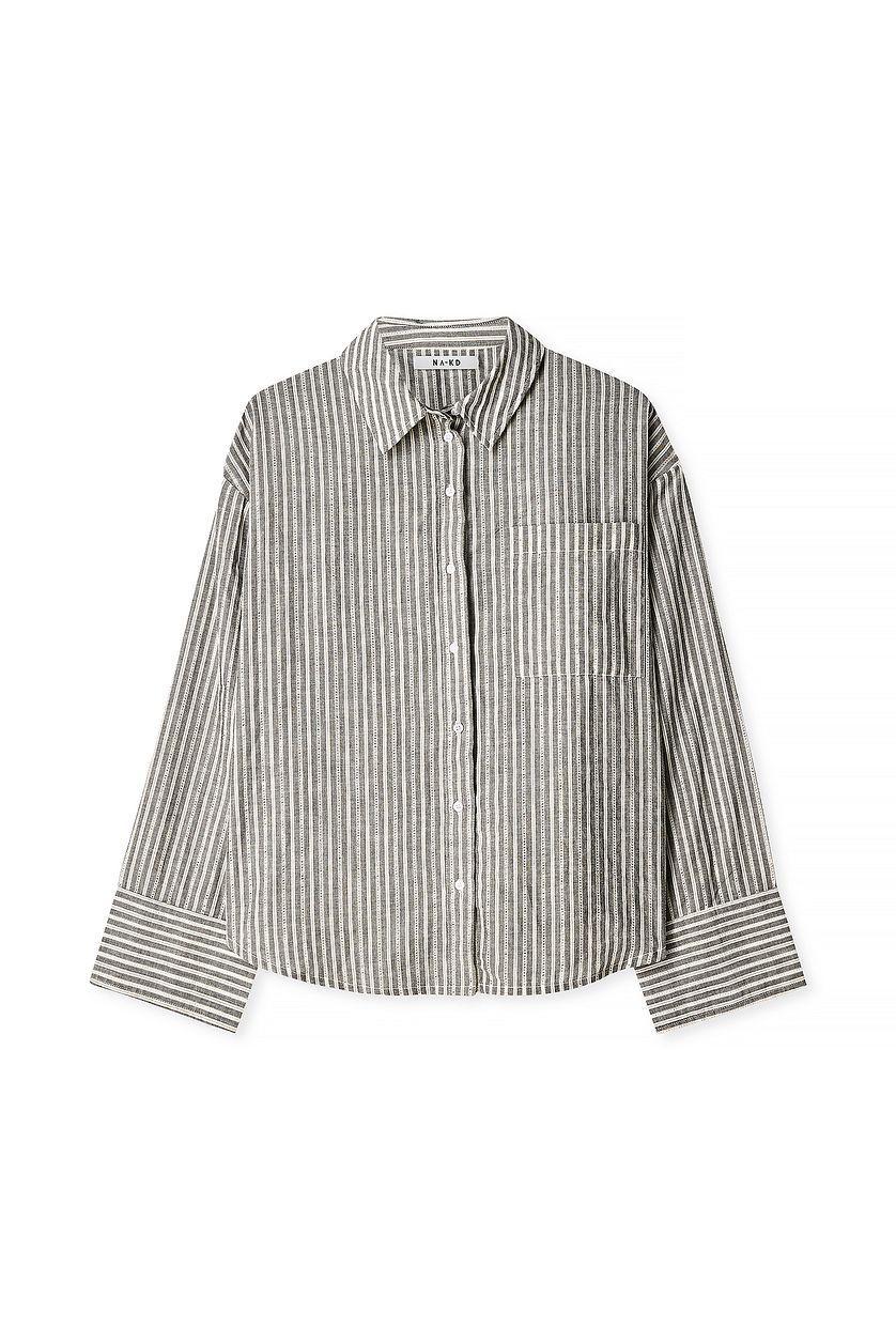 Crochet Insert Stripe Shirt Product Image