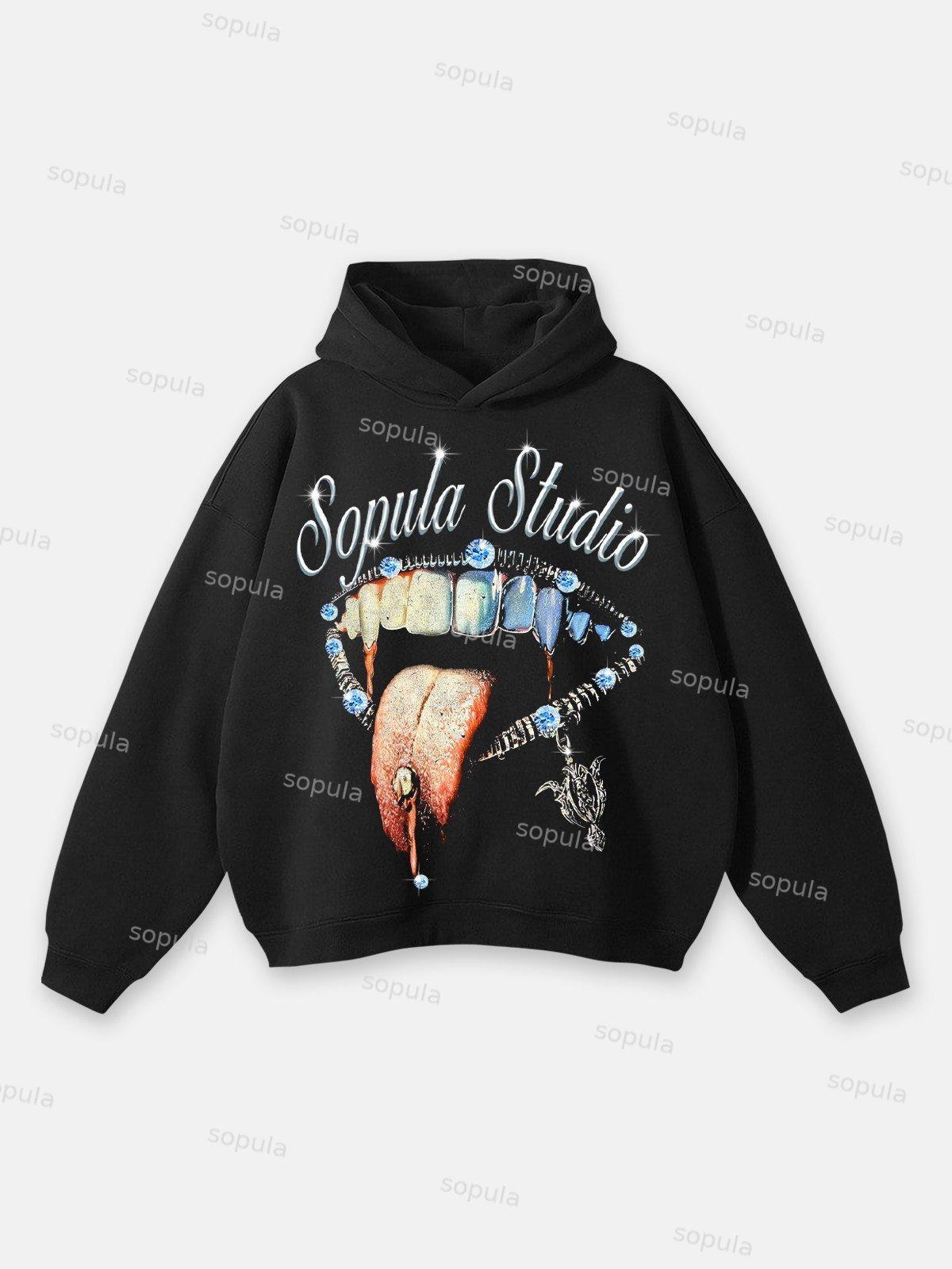 Sopula Jesus Retro Fade Portrait Graphic Hoodie Product Image