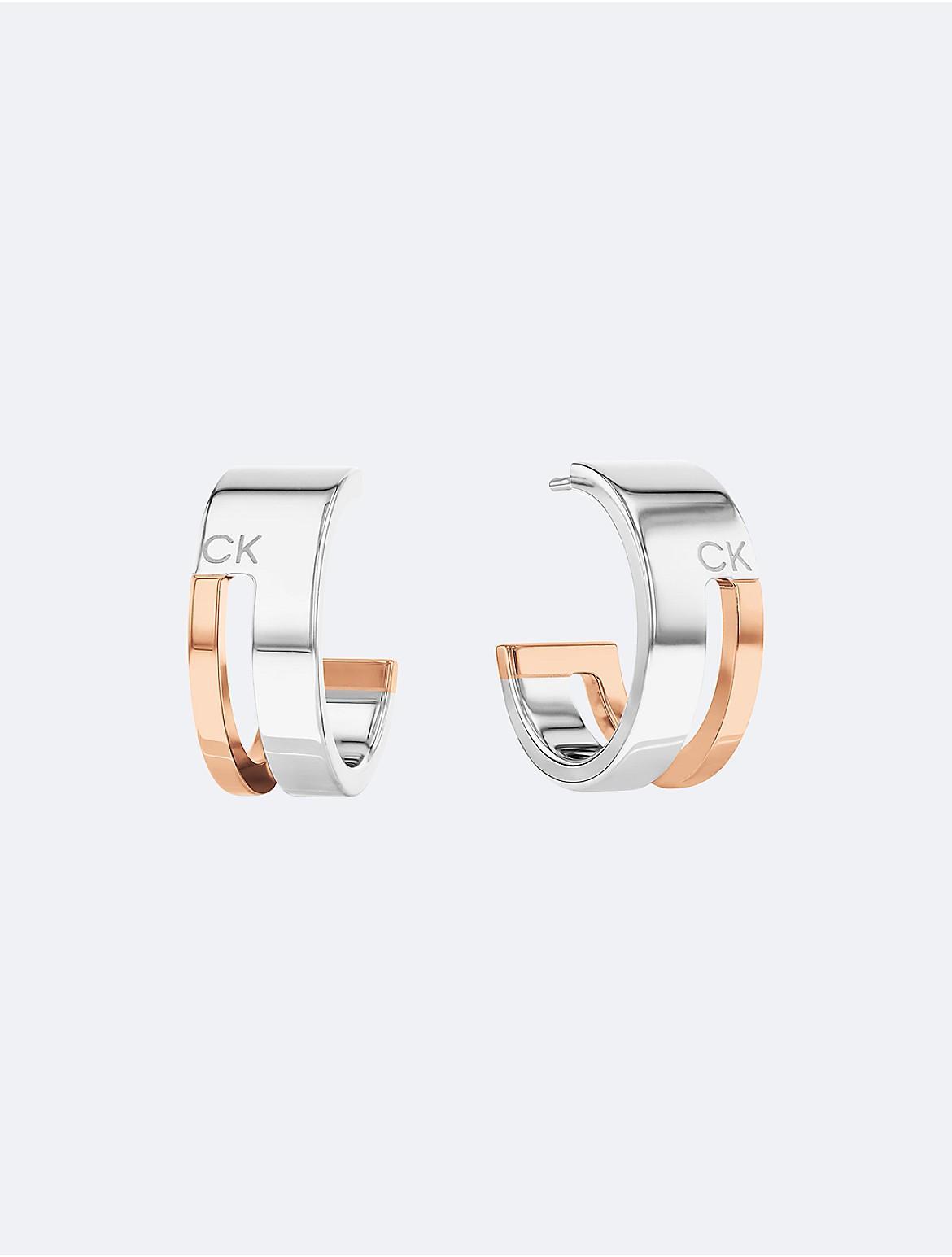 Calvin Klein Womens Sculptural Hoop Earrings - Metallic Product Image