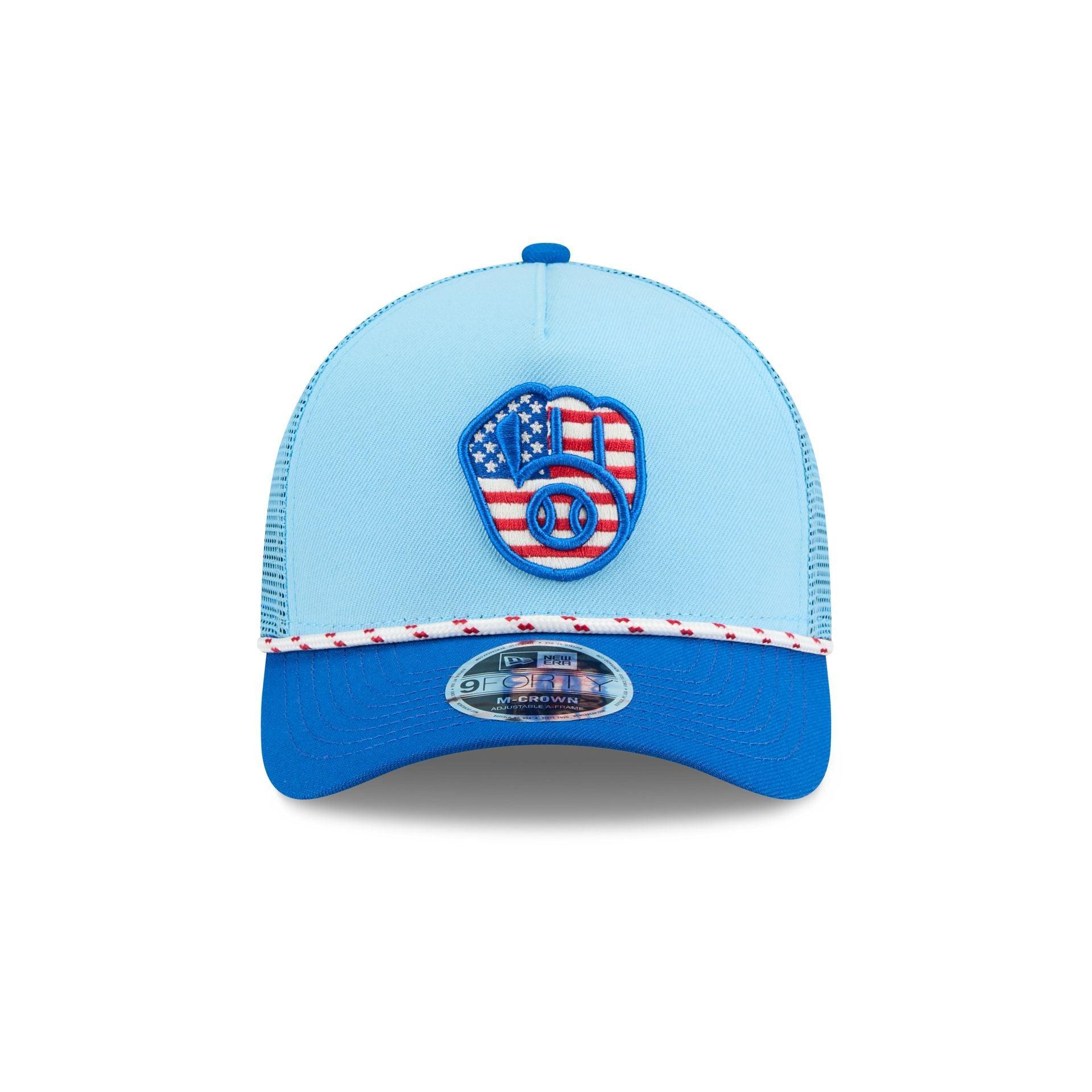 Milwaukee Brewers Independence Day 2025 9FORTY M-Crown A-Frame Trucker Hat Male Product Image