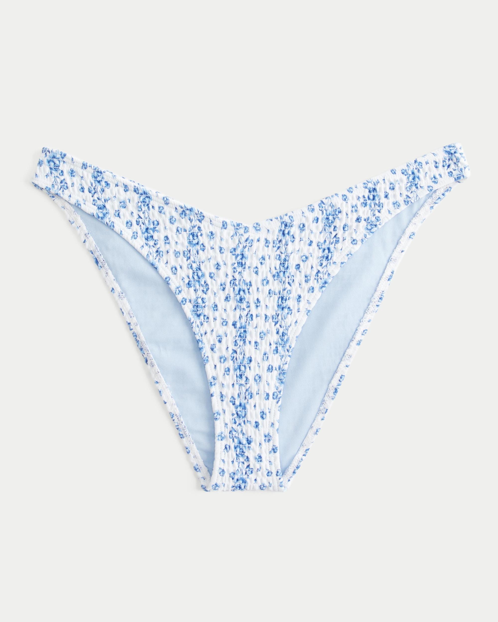 Smocked High-Leg Cheeky Bikini Bottom Product Image