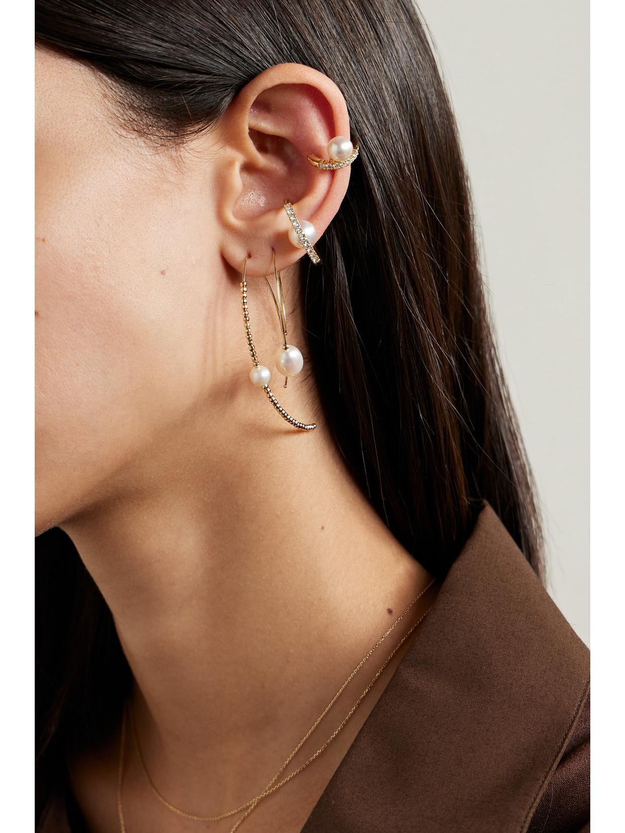 MIZUKI 14-karat Gold Pearl Earrings Product Image