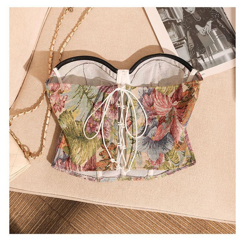 Floral Print Bustier Tube Top Product Image